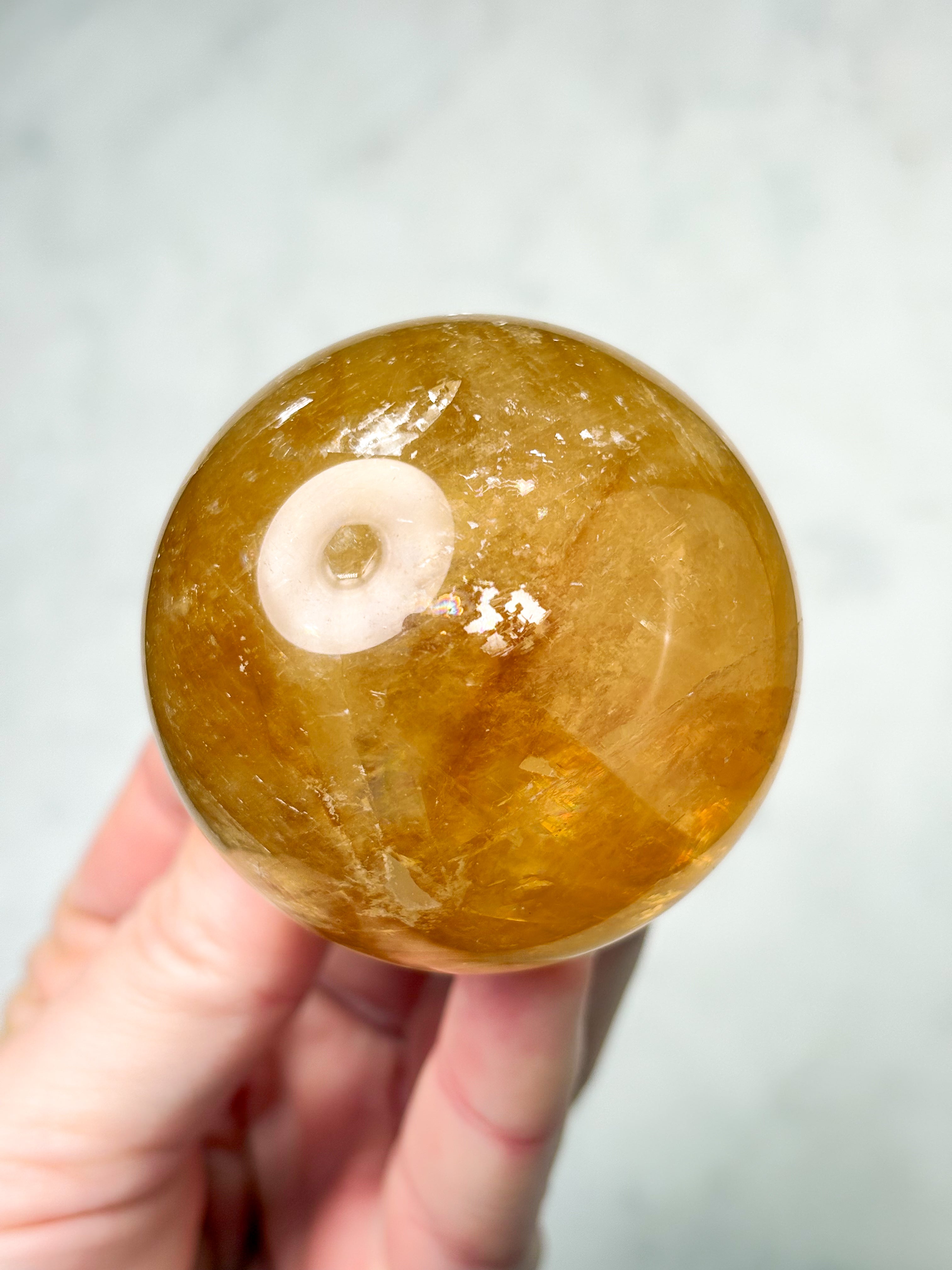 Optisk Honning Calcit Kugle (Nr. 9)