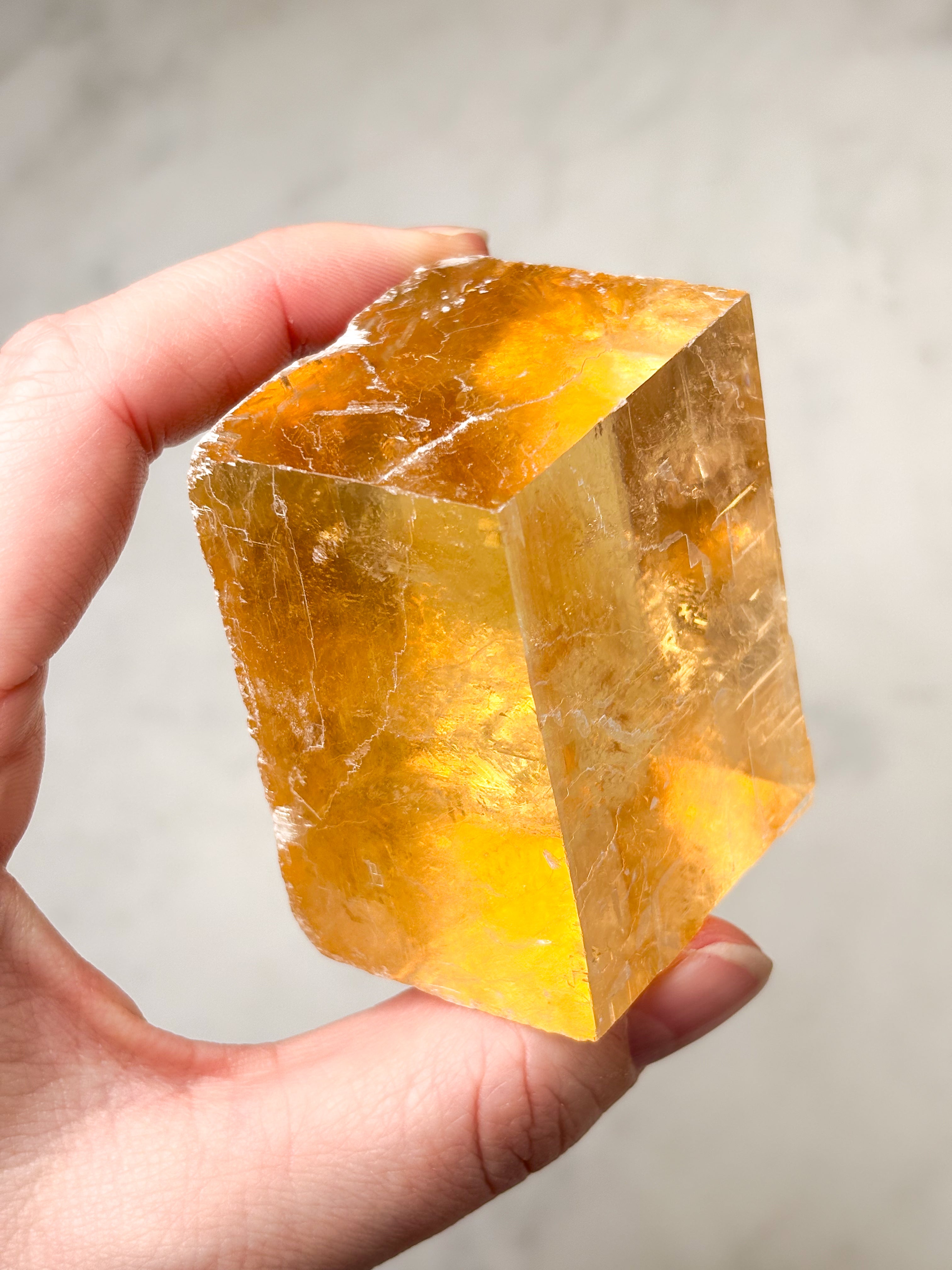 Optisk Honning Calcit Rå (Nr. 2)