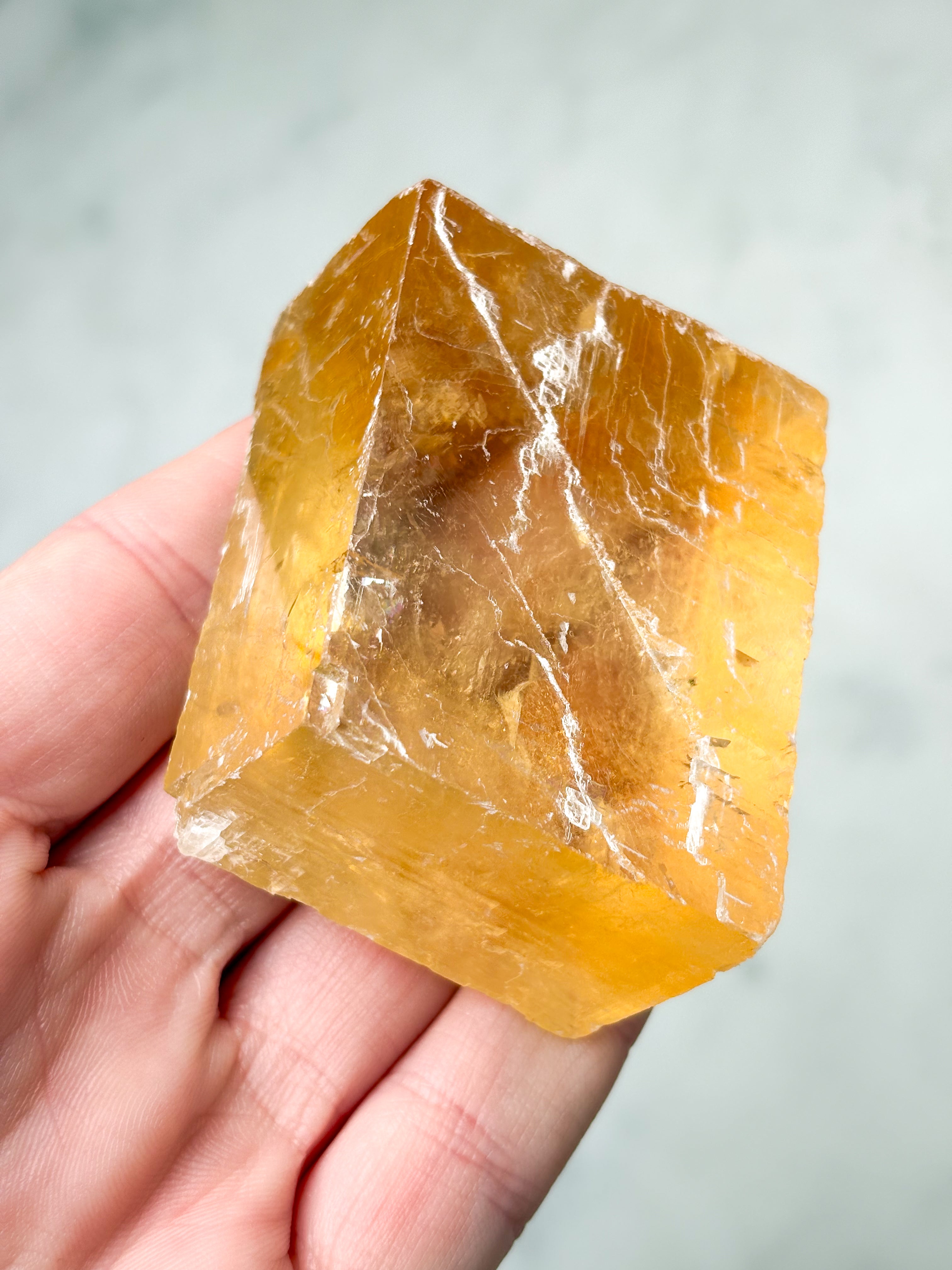 Optisk Honning Calcit Rå (Nr. 5)