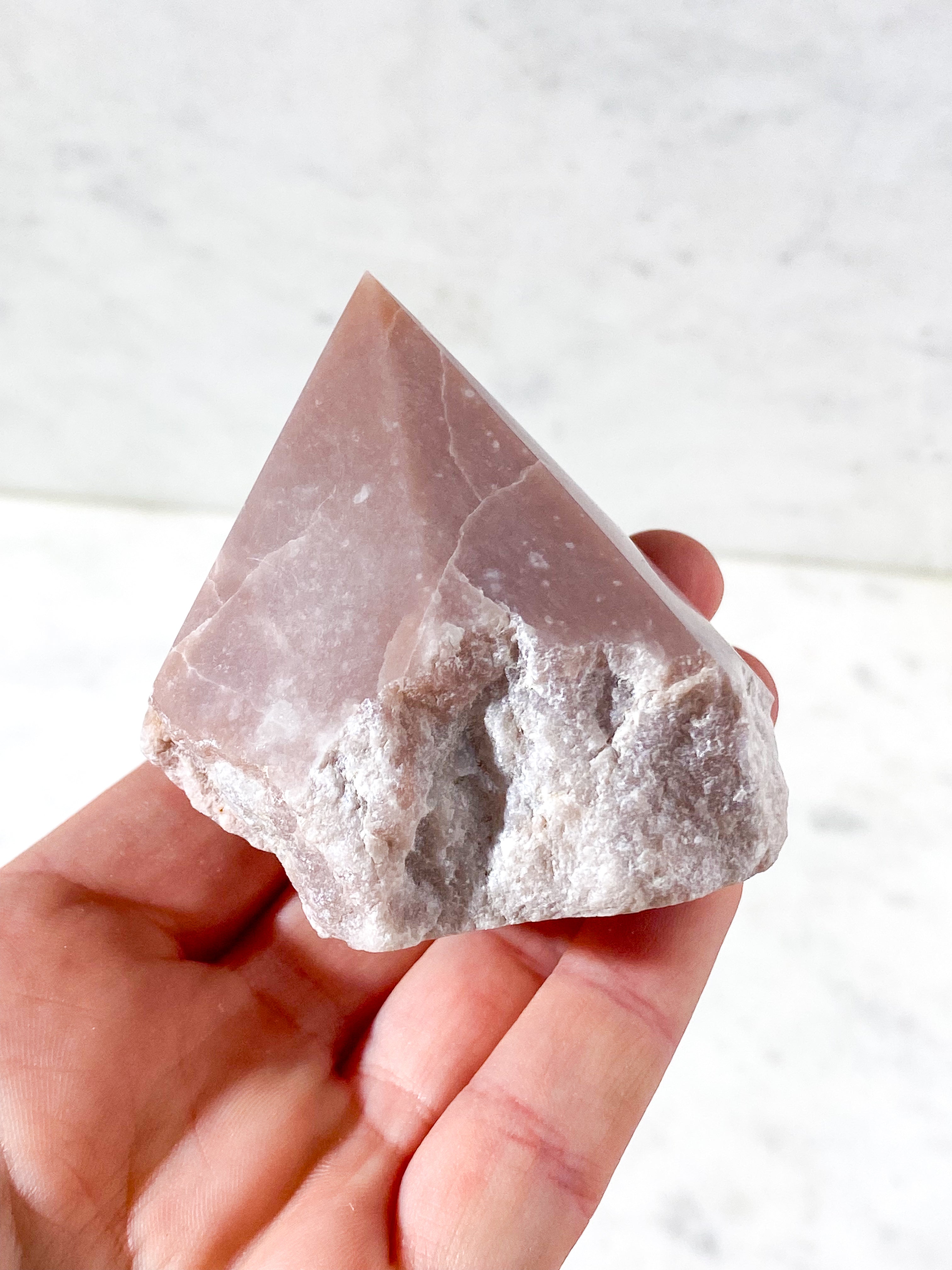 Pink Opal Med Semipoleret Spids (Nr. 5)