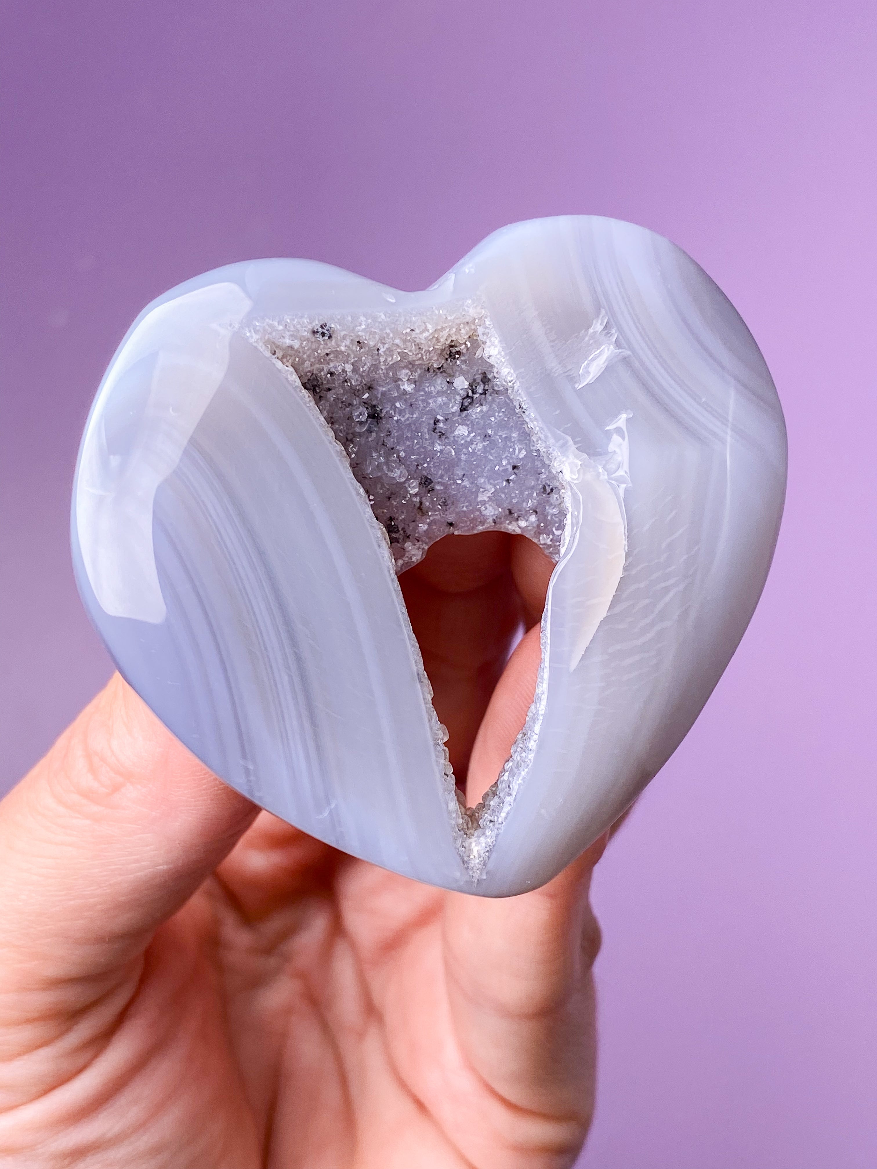Druzy Agat Hjerte (Nr. 5)