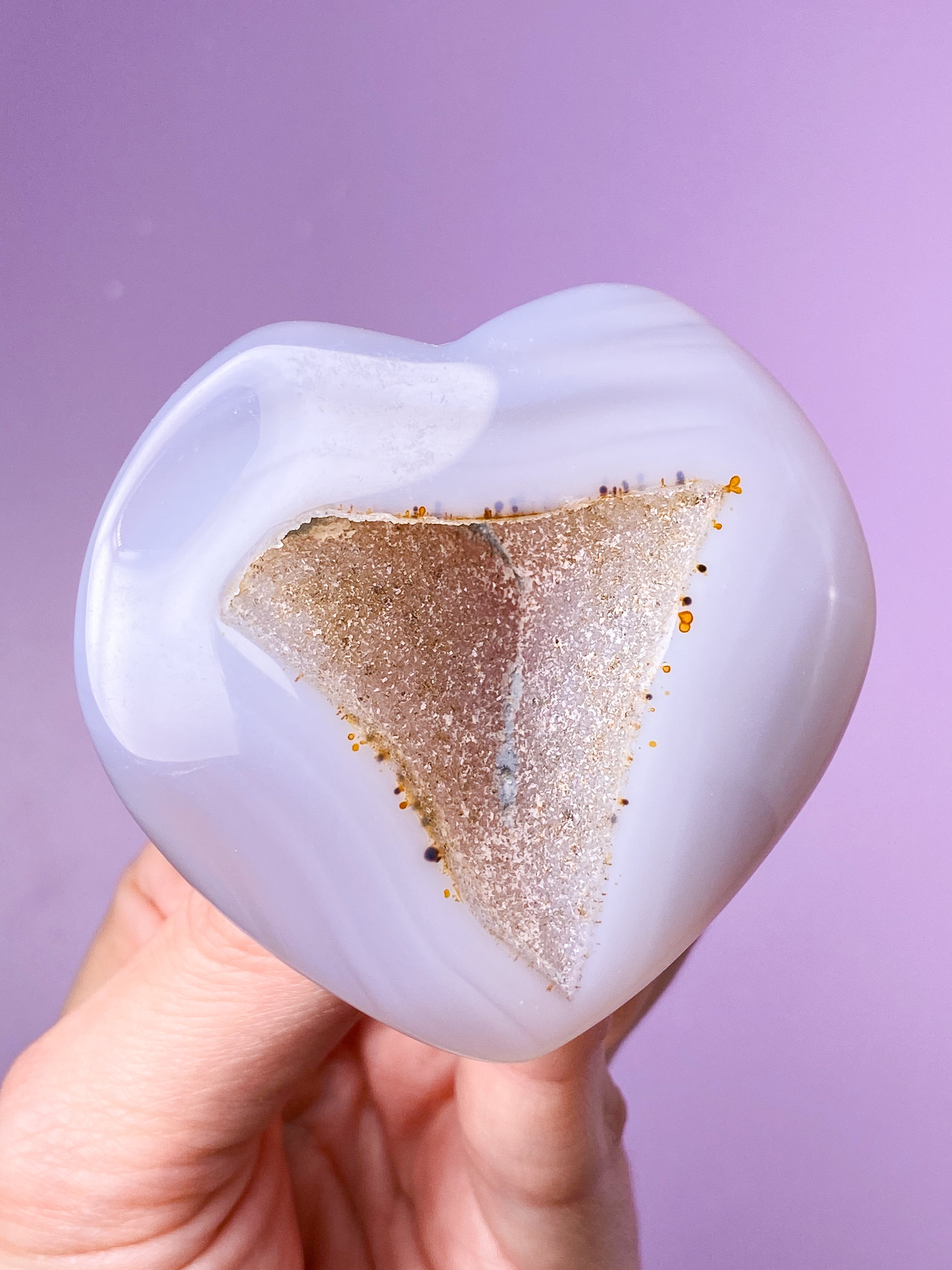 Druzy Agat Hjerte (Nr. 7)