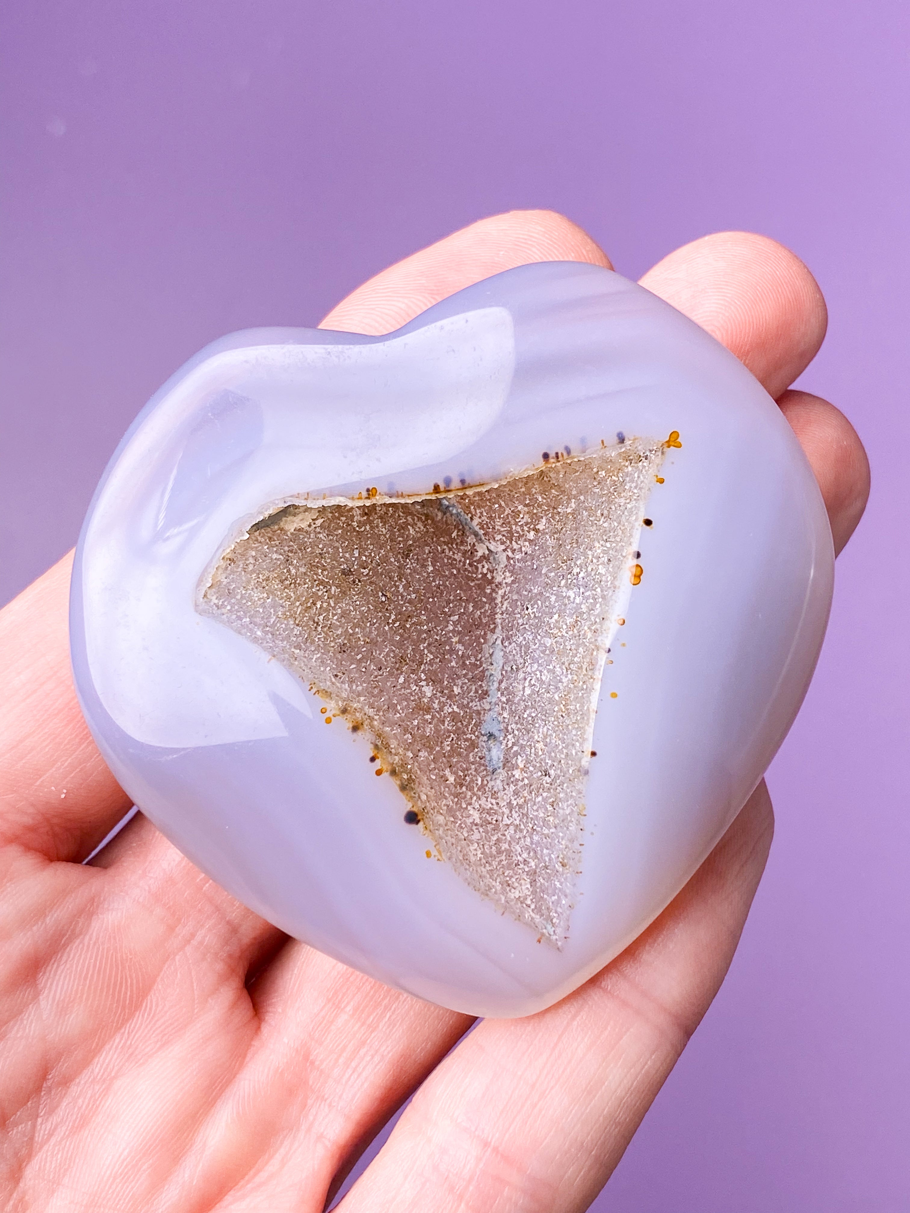 Druzy Agat Hjerte (Nr. 7)