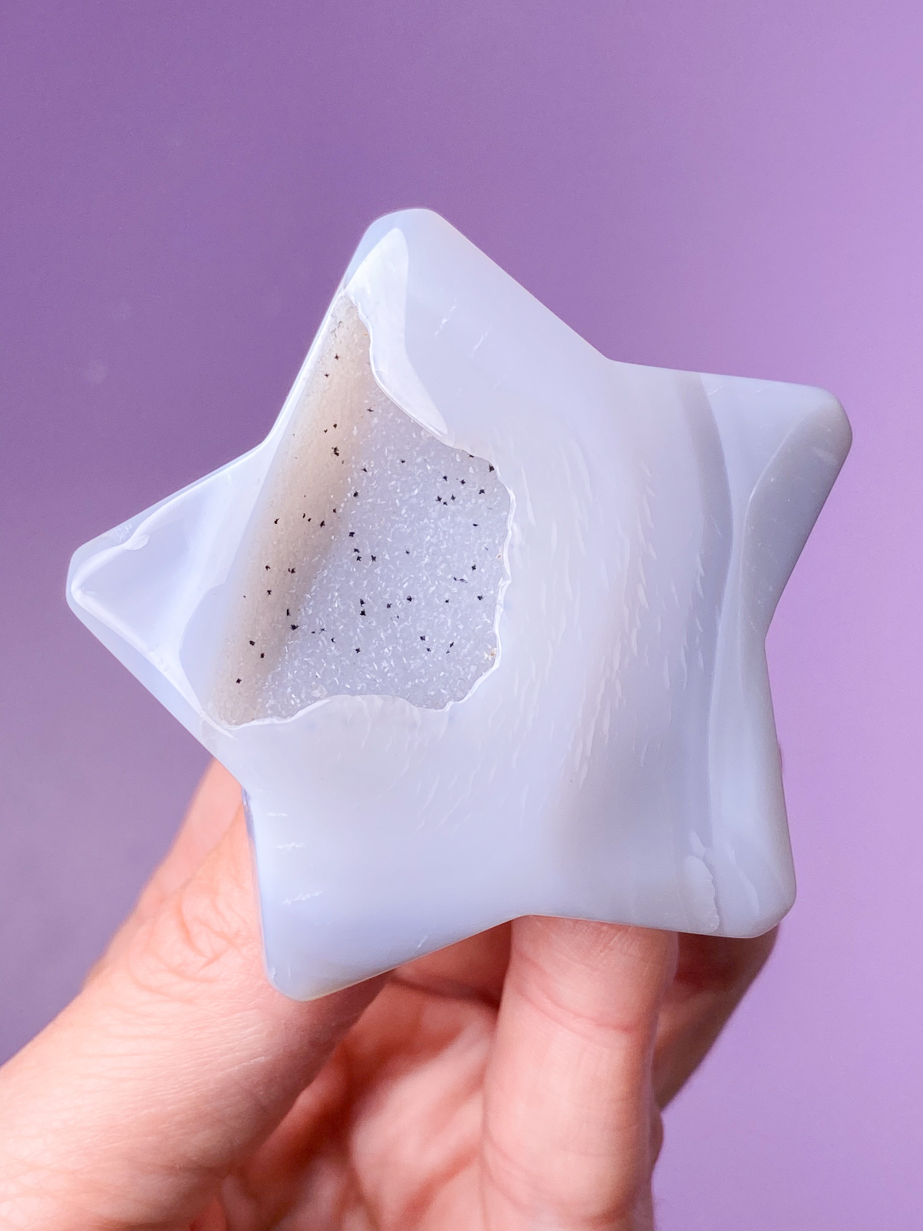 Druzy Agat Stjerne (Nr. 1)
