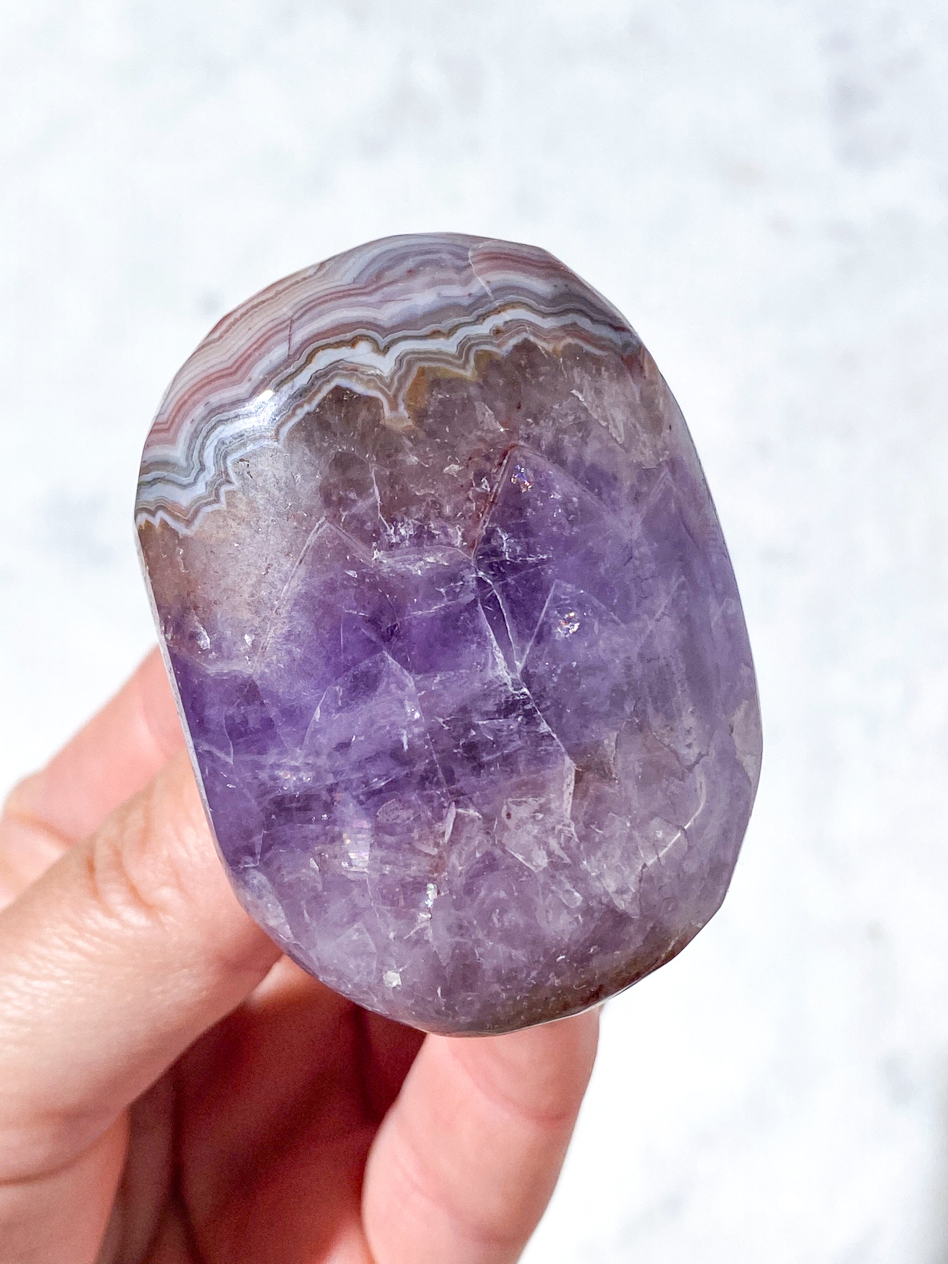 Mexico Agat & Ametyst Palmstone (Nr. 4)