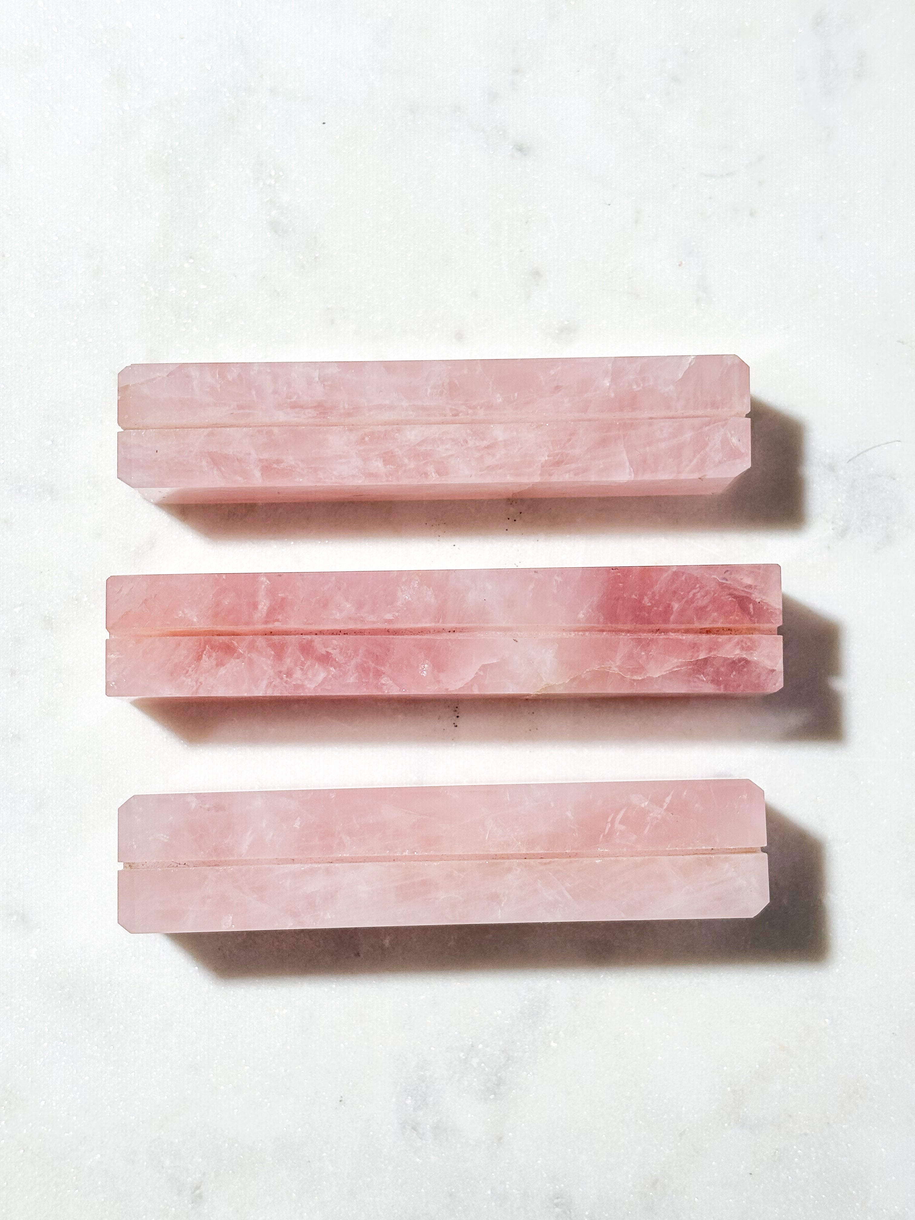 Rosakvarts Kortholder