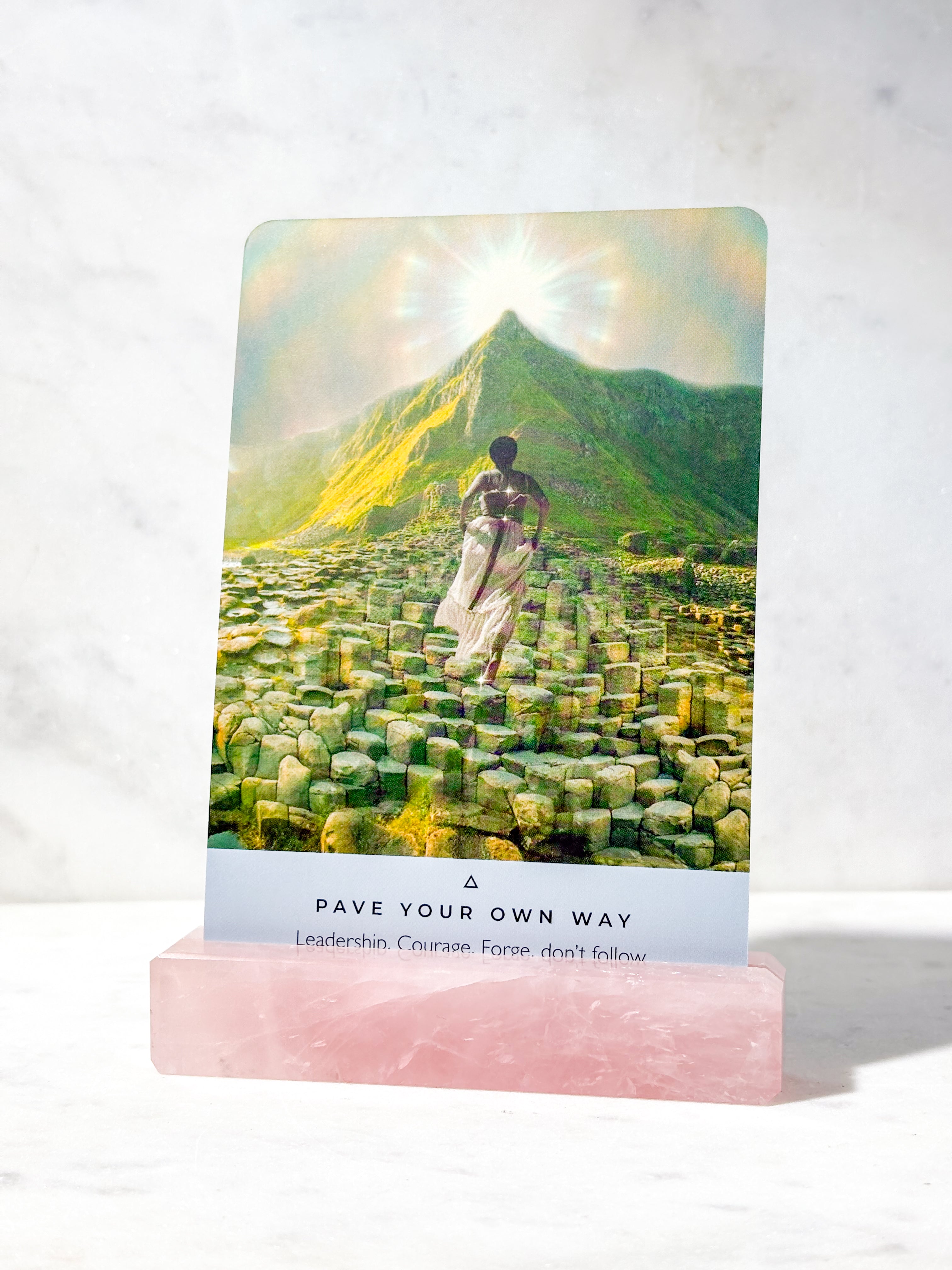 Rosakvarts Kortholder