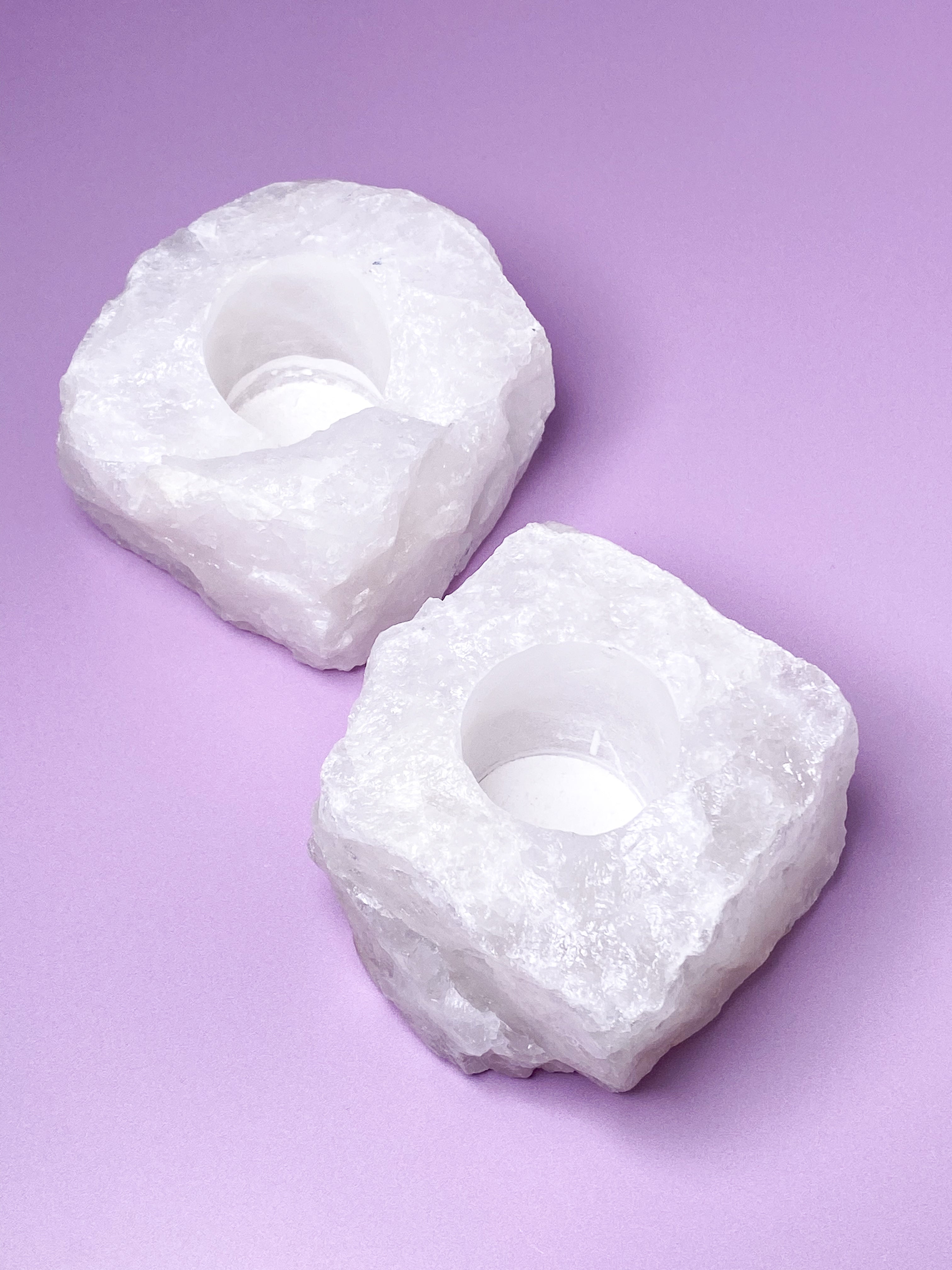 Rock crystal tealight holder