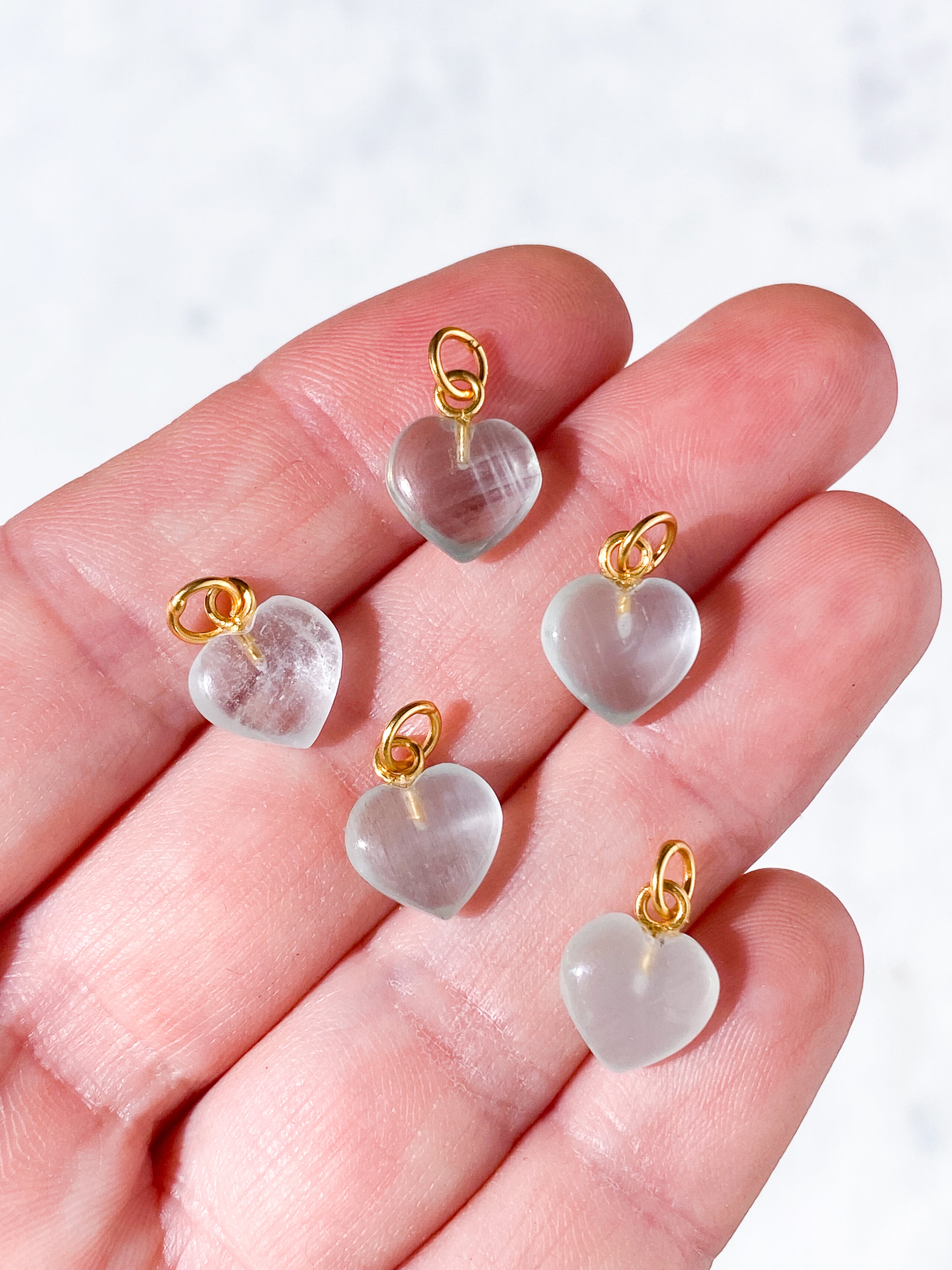 Blue Chalcedony Petit Heart Necklace
