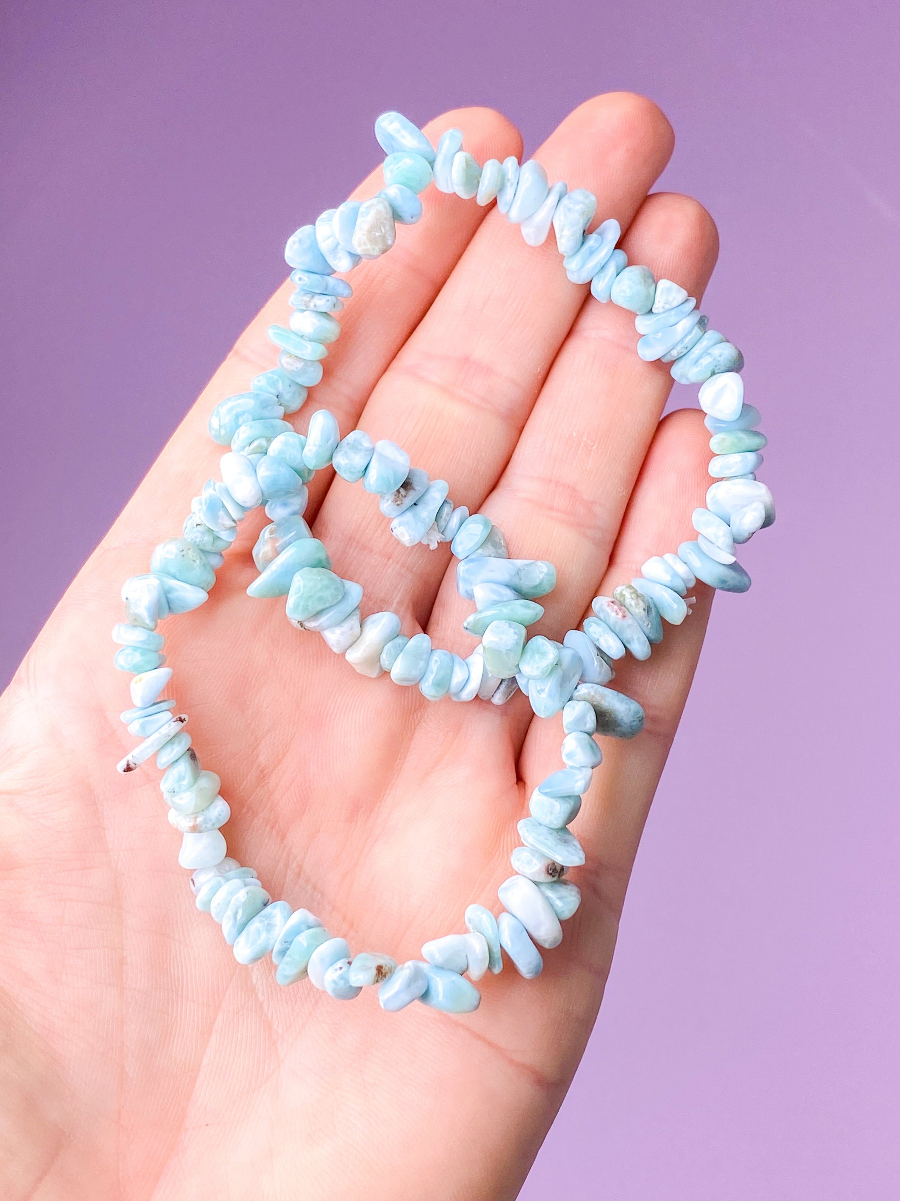 Larimar Chip Armbånd
