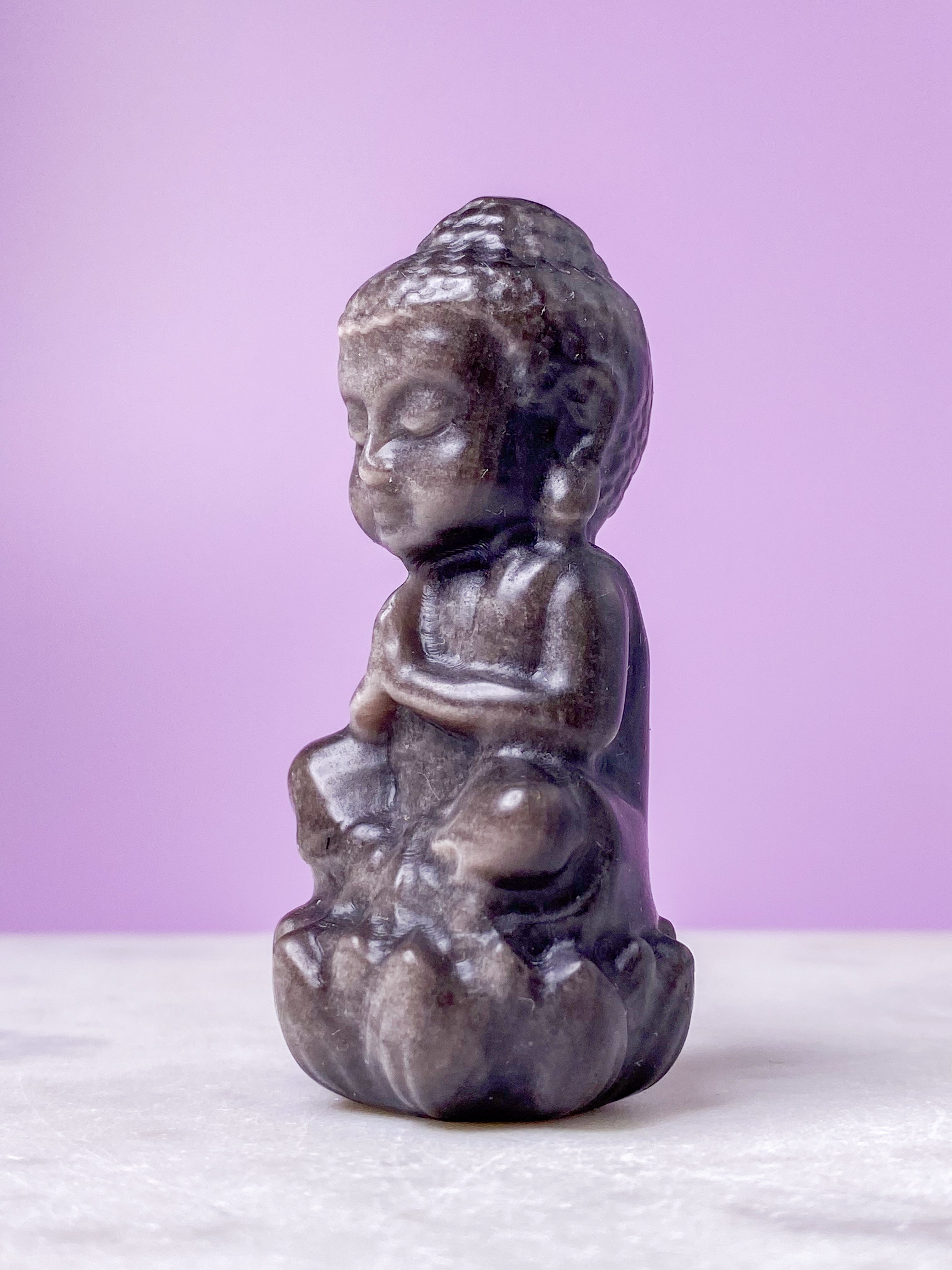 Sølv Obsidian Buddha