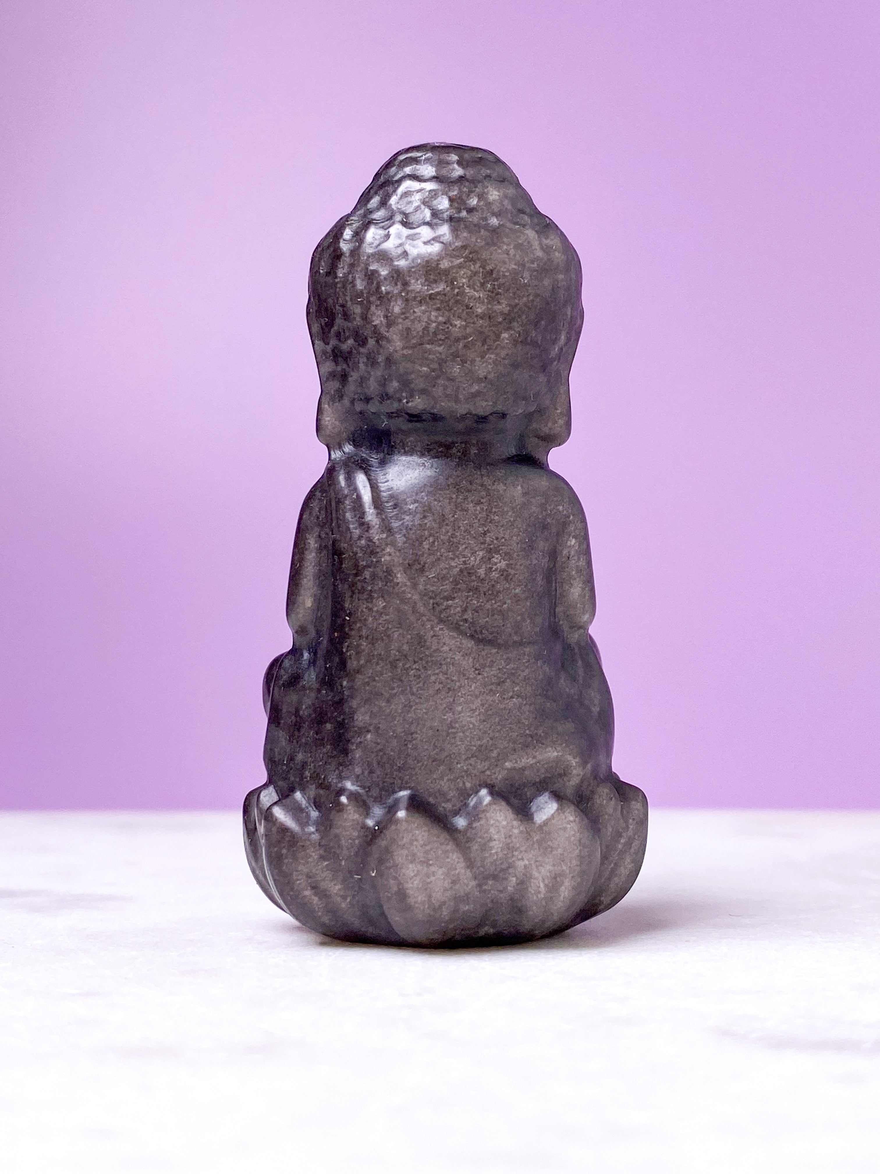 Sølv Obsidian Buddha