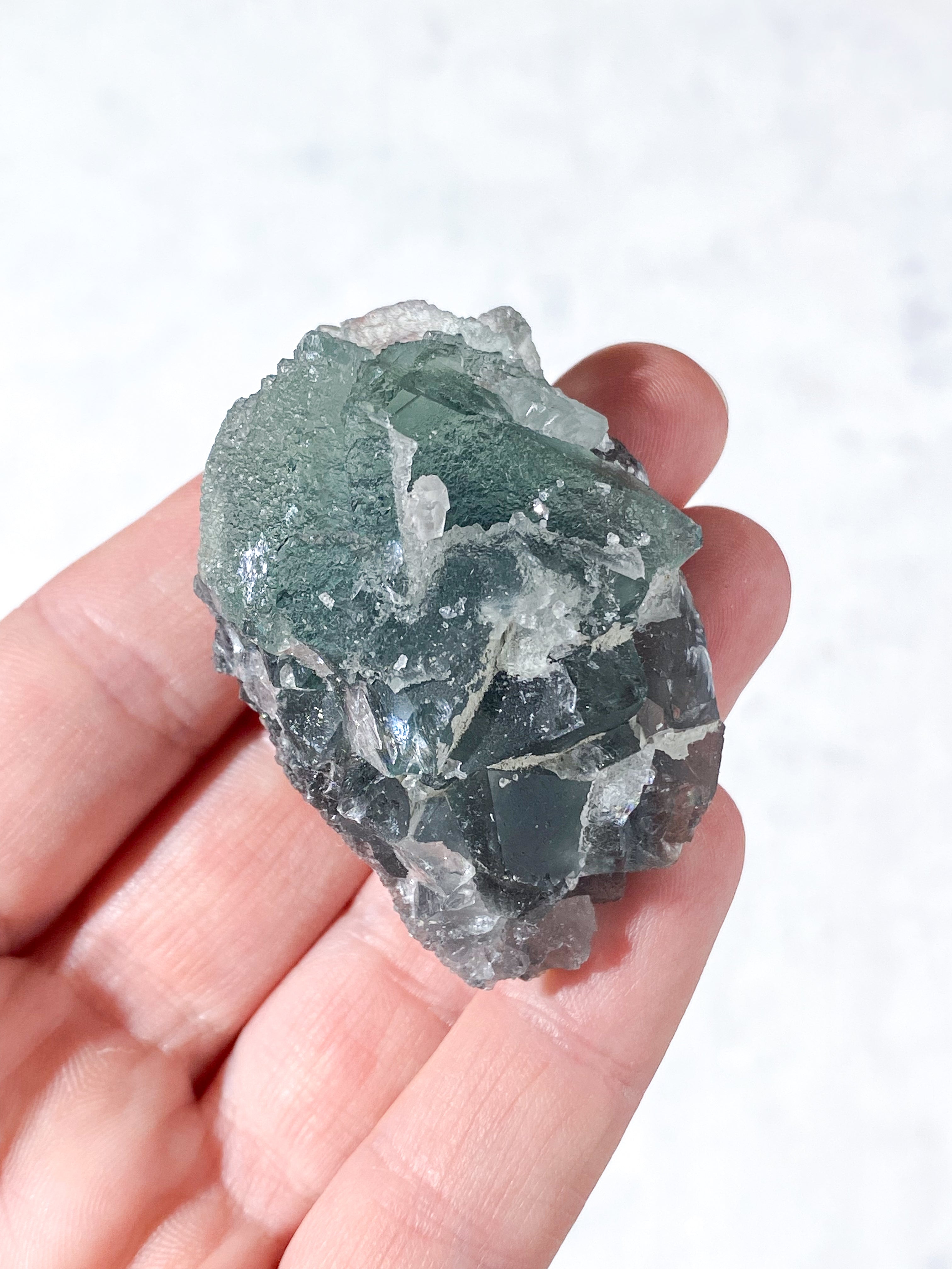 Blågrøn Fluorit Klynge (Nr. 36) Eksklusiv Kvalitet
