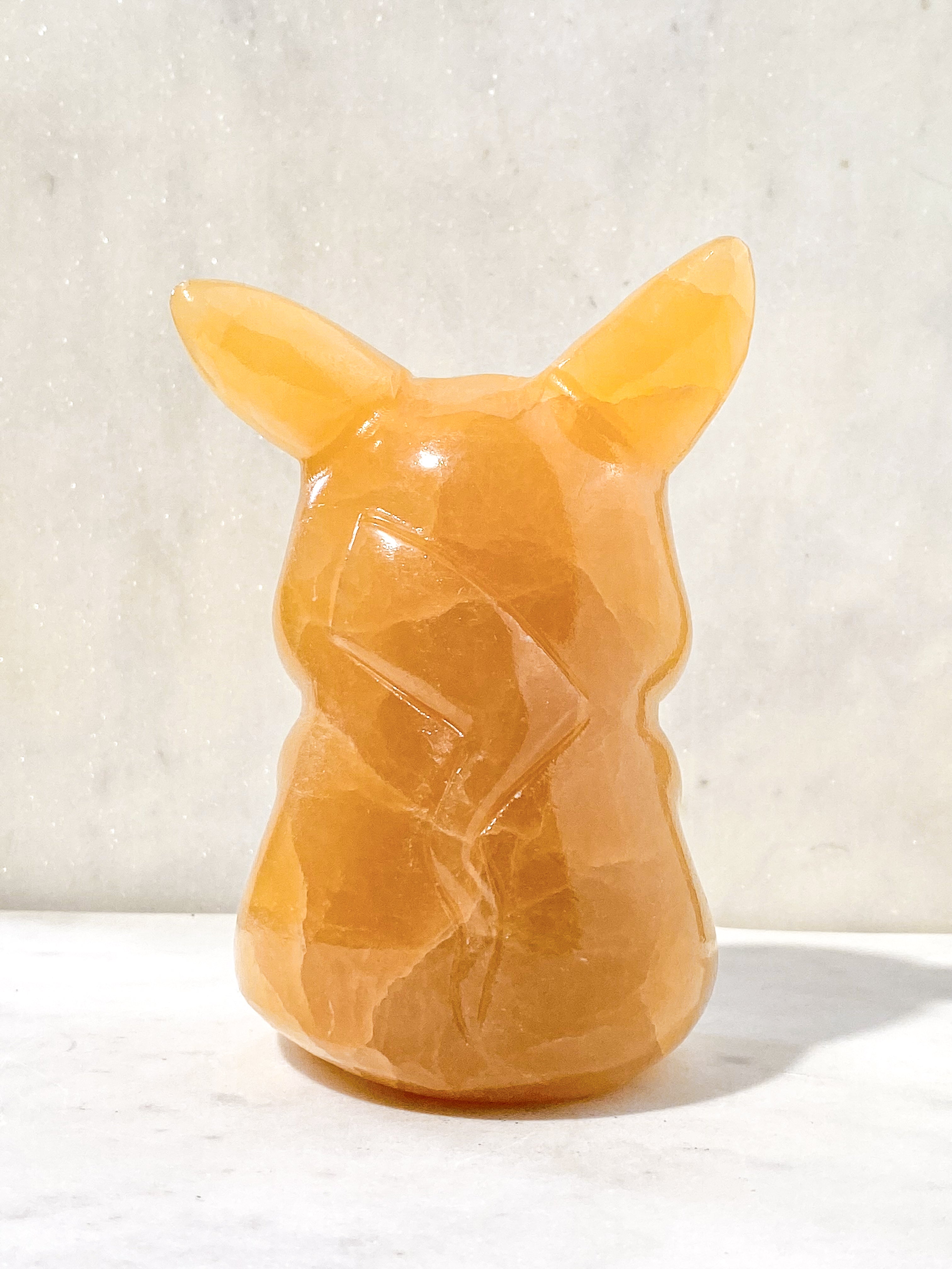 Orange Calcite Pumpkin w. Ribbon