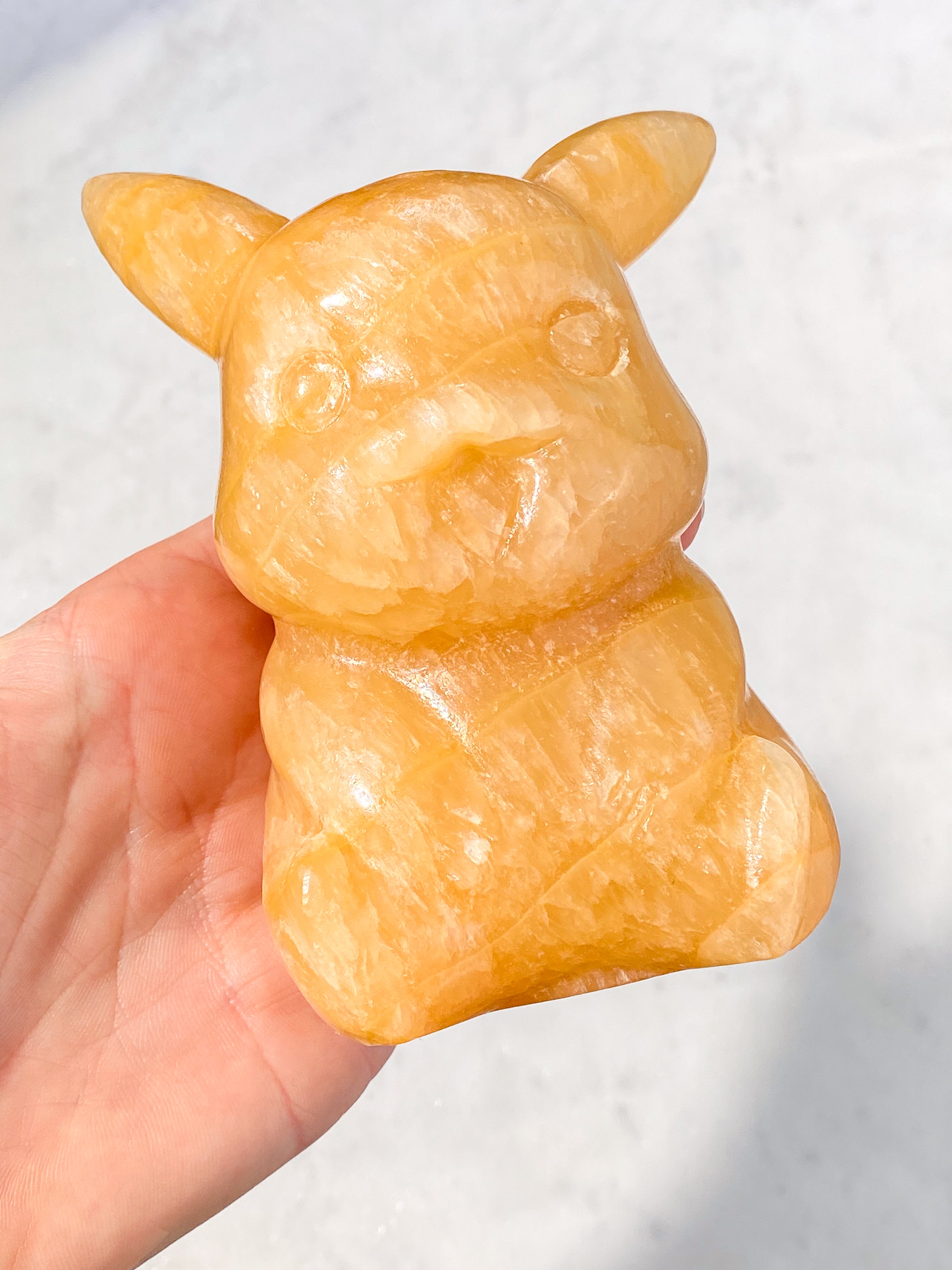 Orange Calcite Pumpkin w. Ribbon