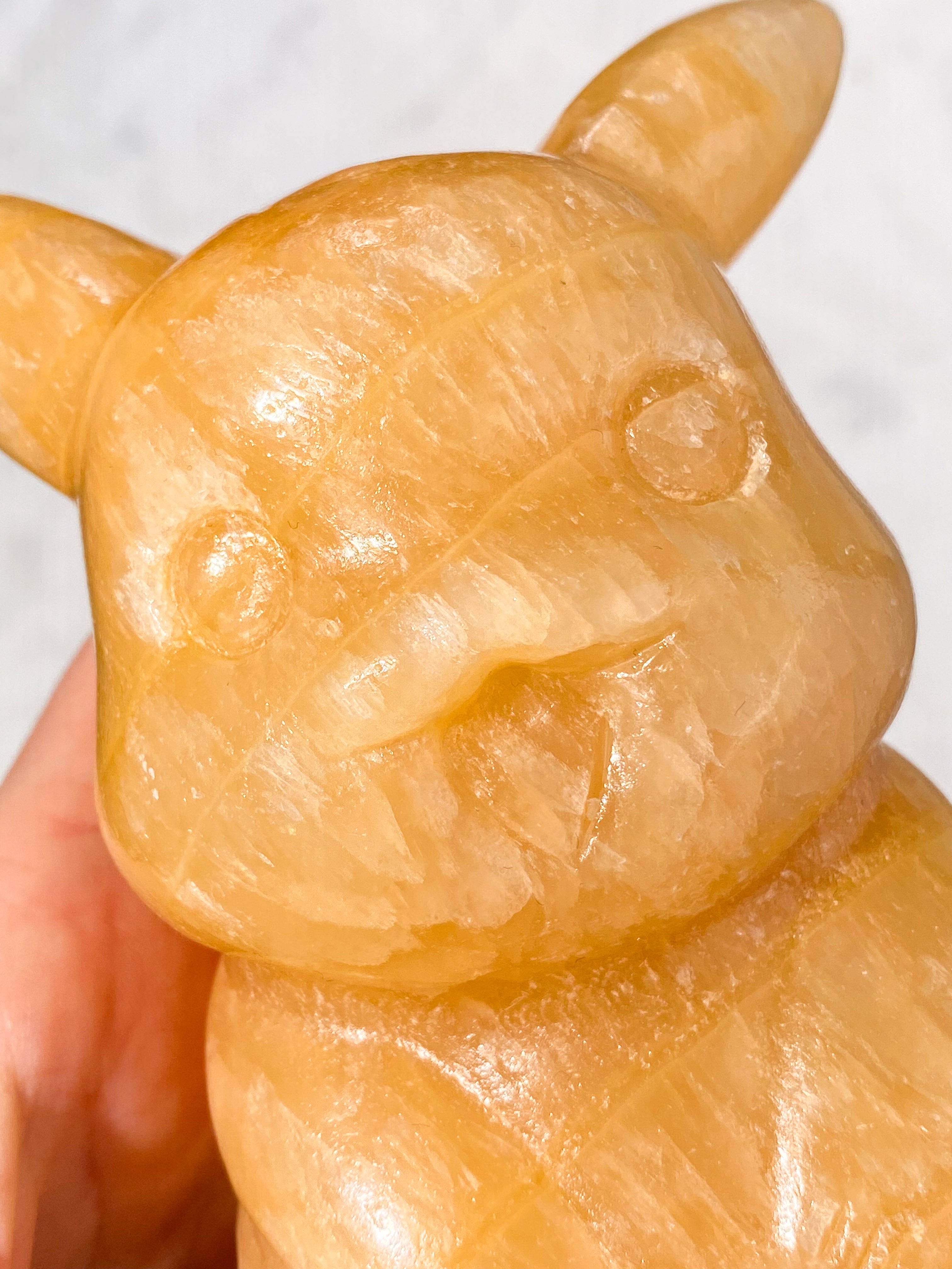 Orange Calcite Pumpkin w. Ribbon