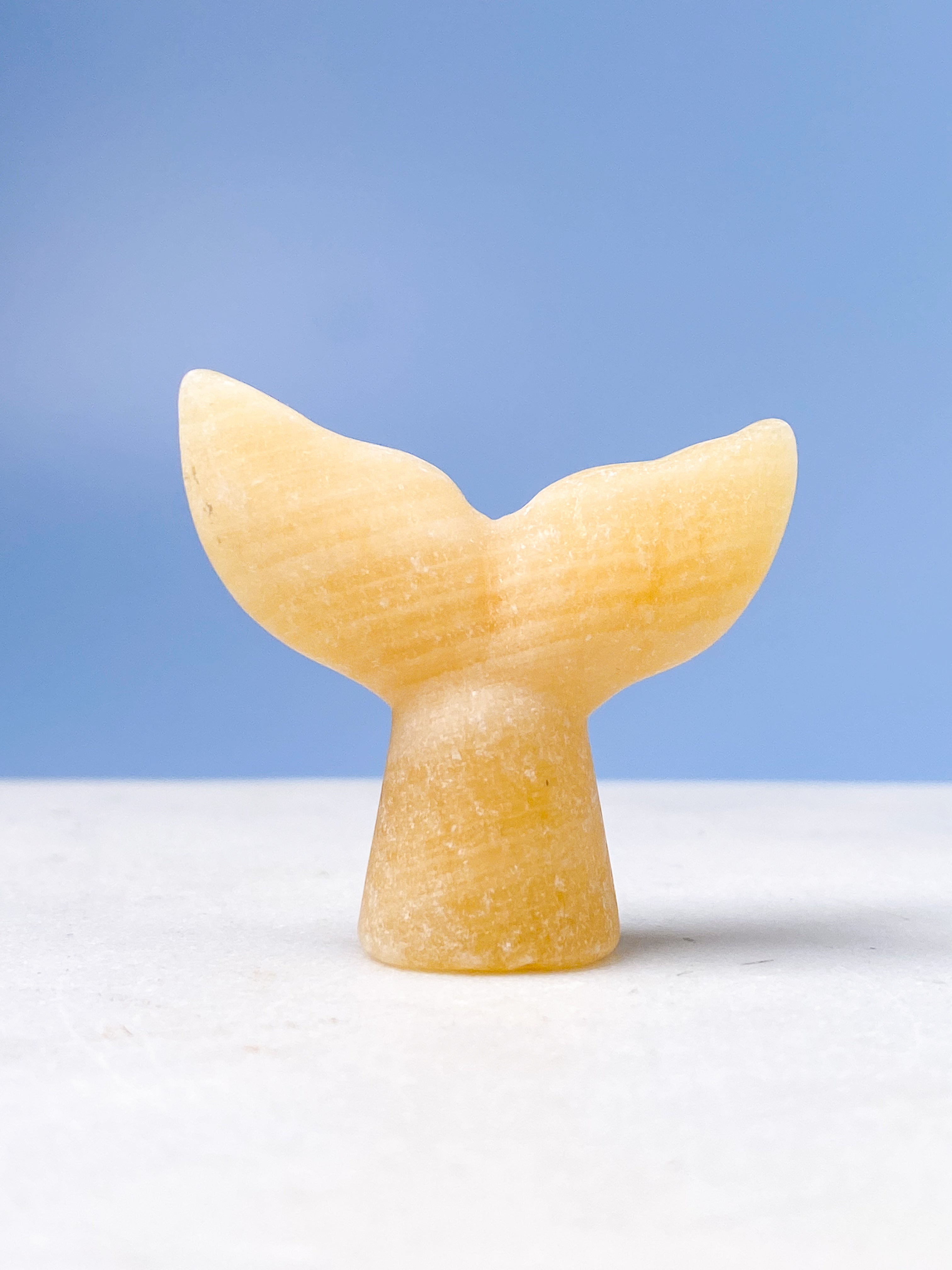 Orange Calcite Pumpkin w. Ribbon