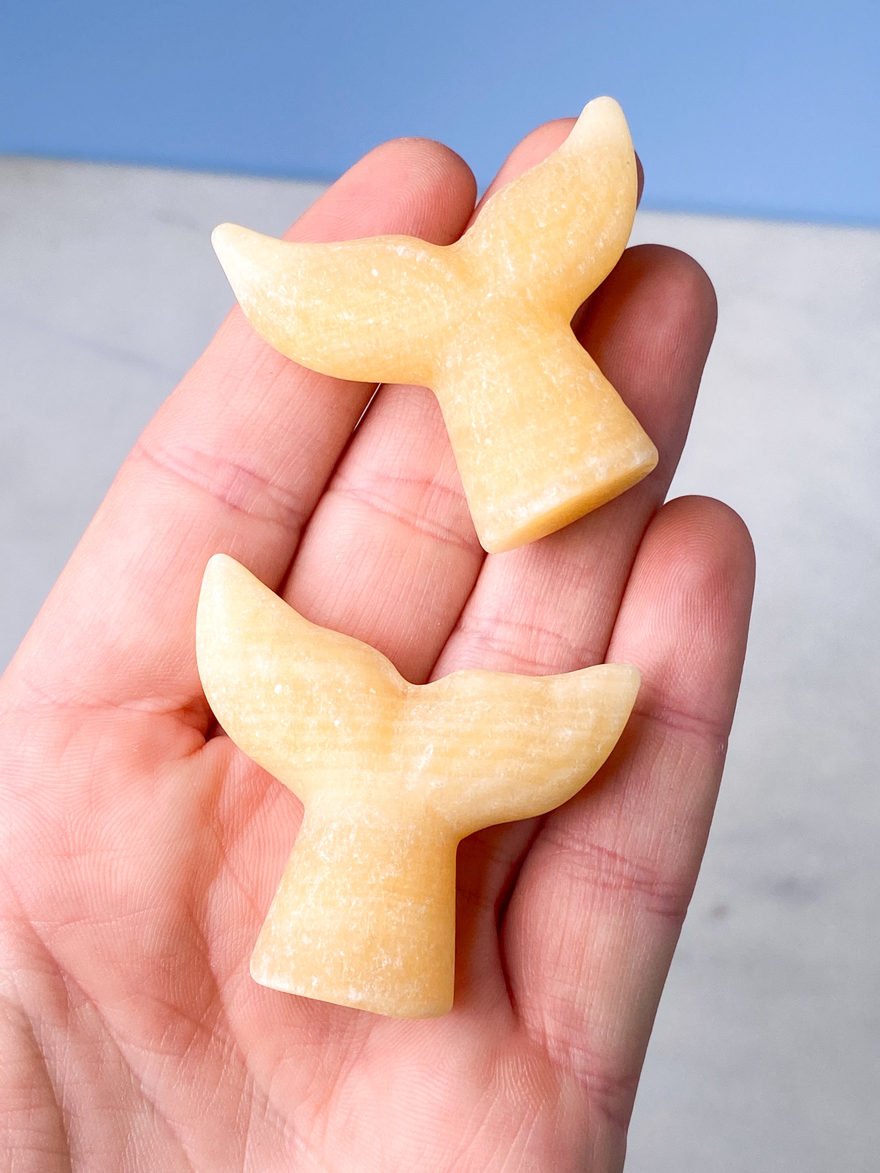 Orange Calcite Pumpkin w. Ribbon