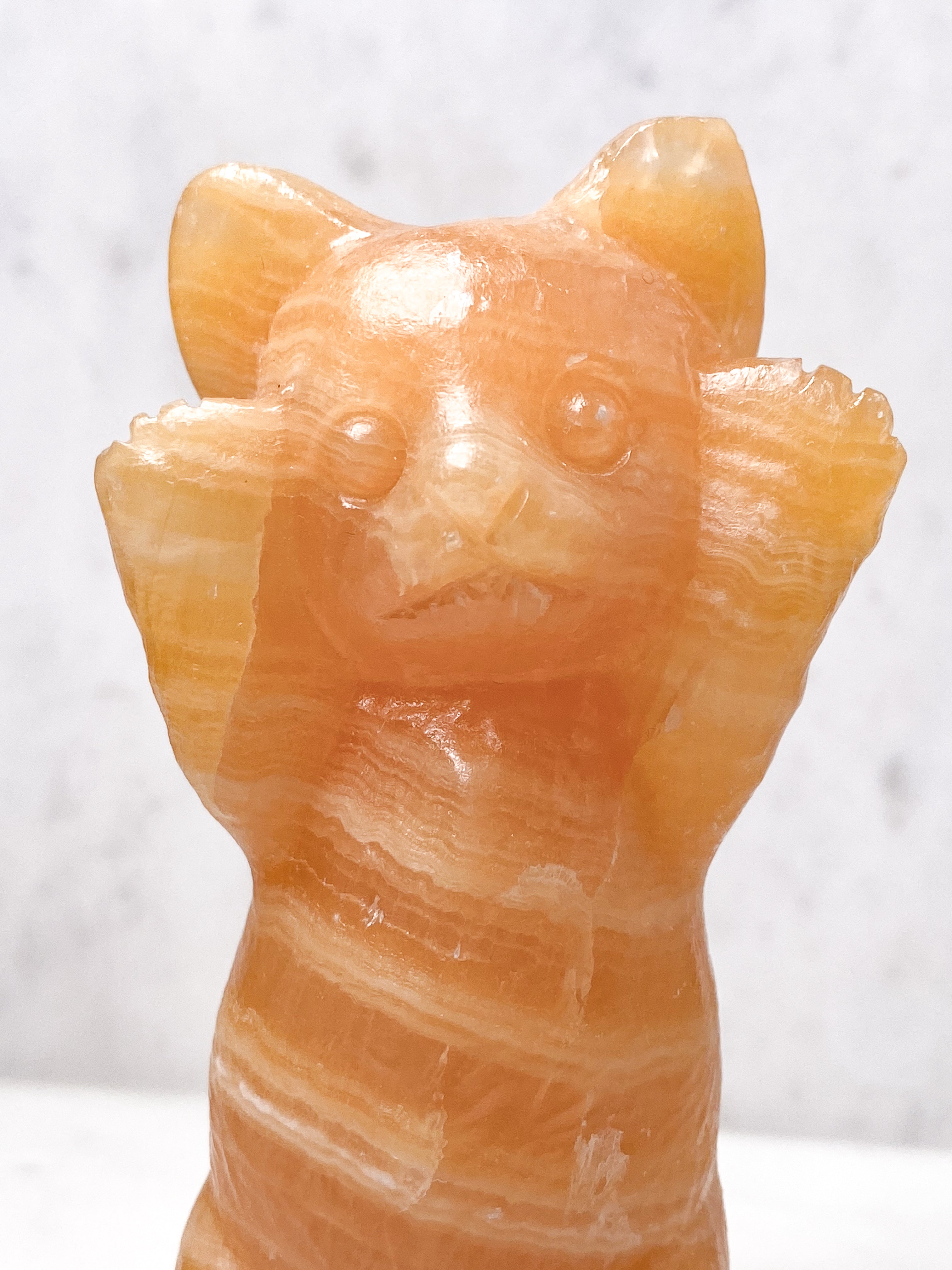 Orange Calcite Pumpkin w. Ribbon