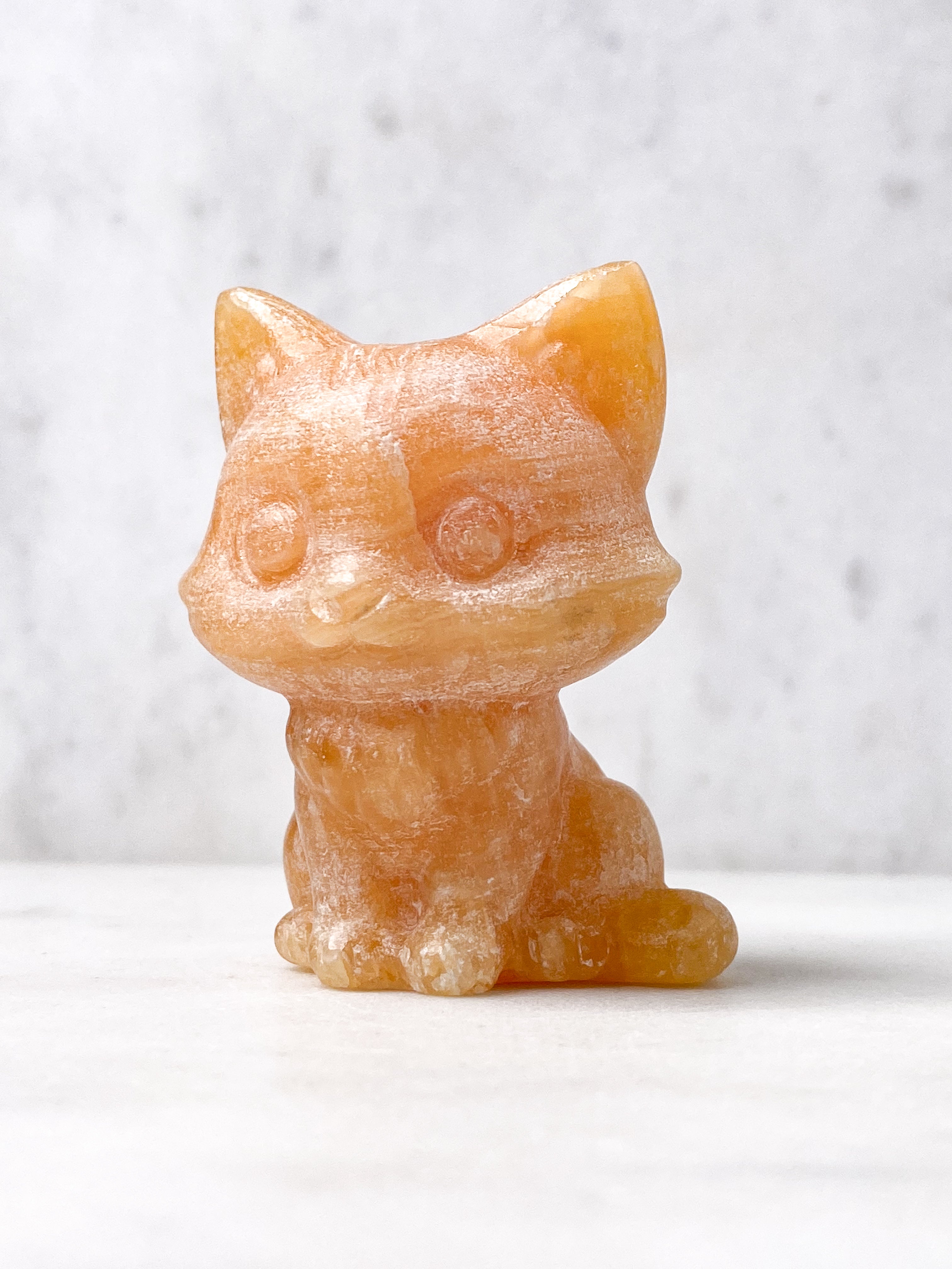 Orange Calcite Pumpkin w. Ribbon