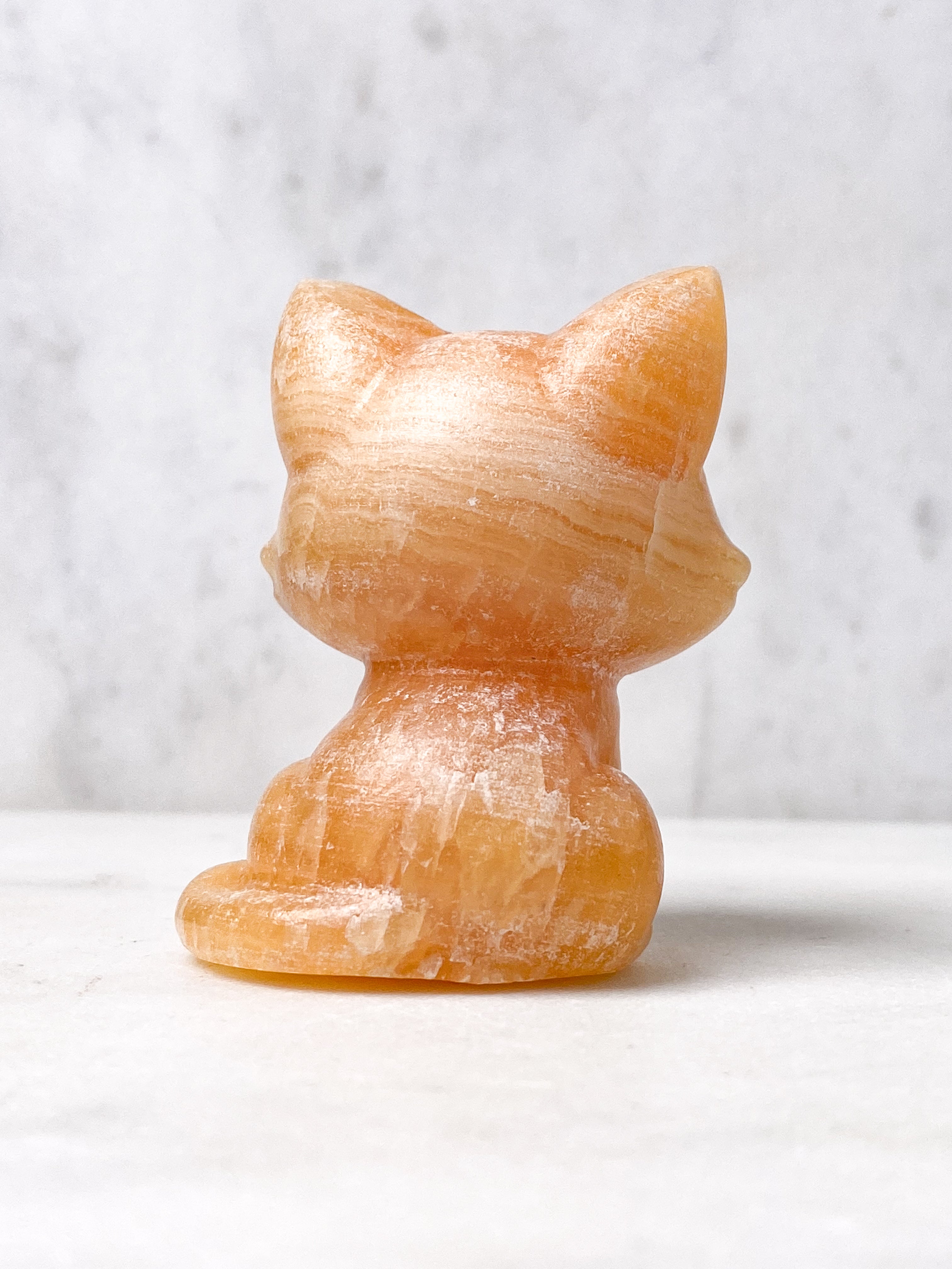 Orange Calcite Pumpkin w. Ribbon