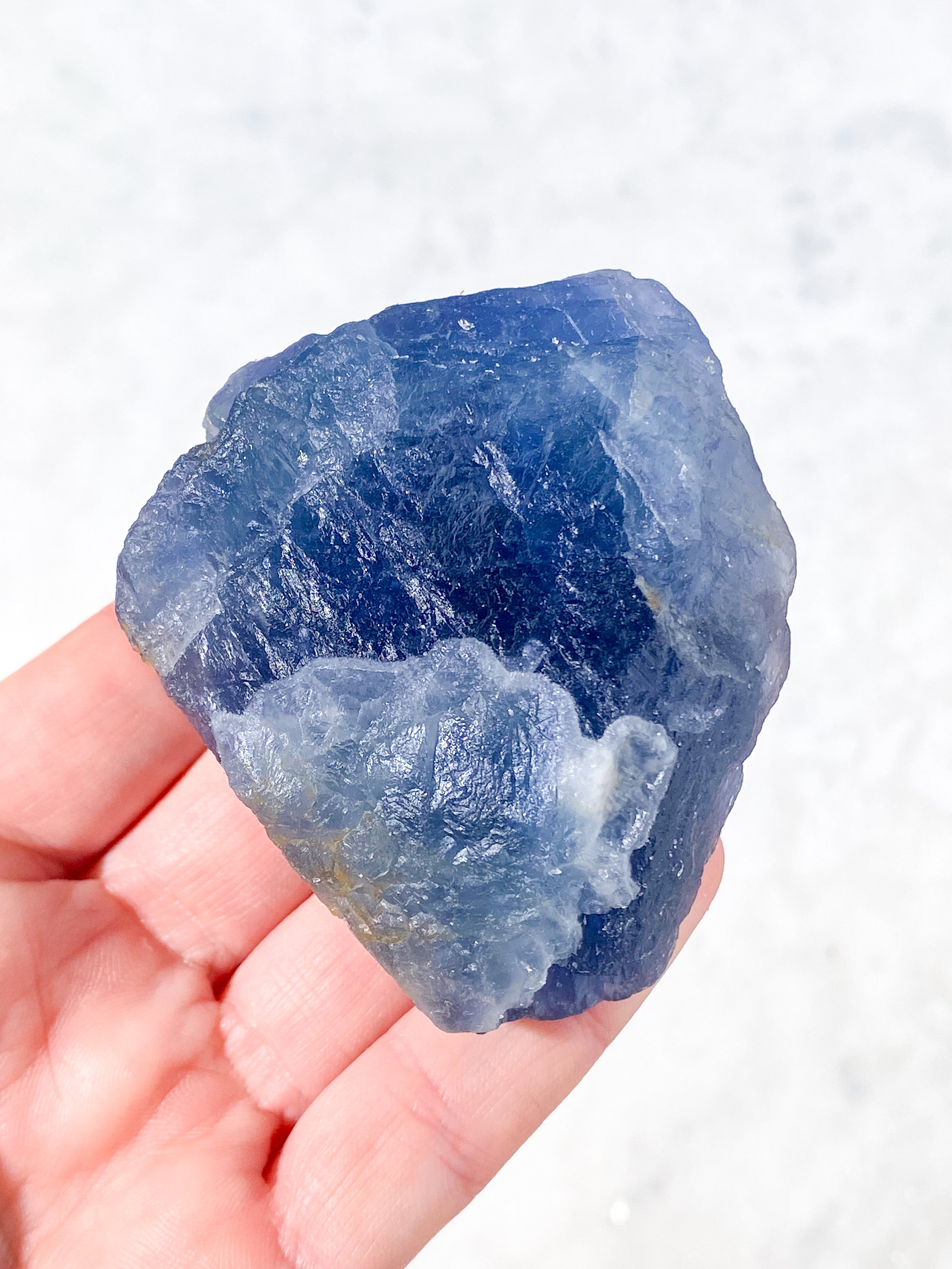 Blå Fluorit Rå (Nr. 4)