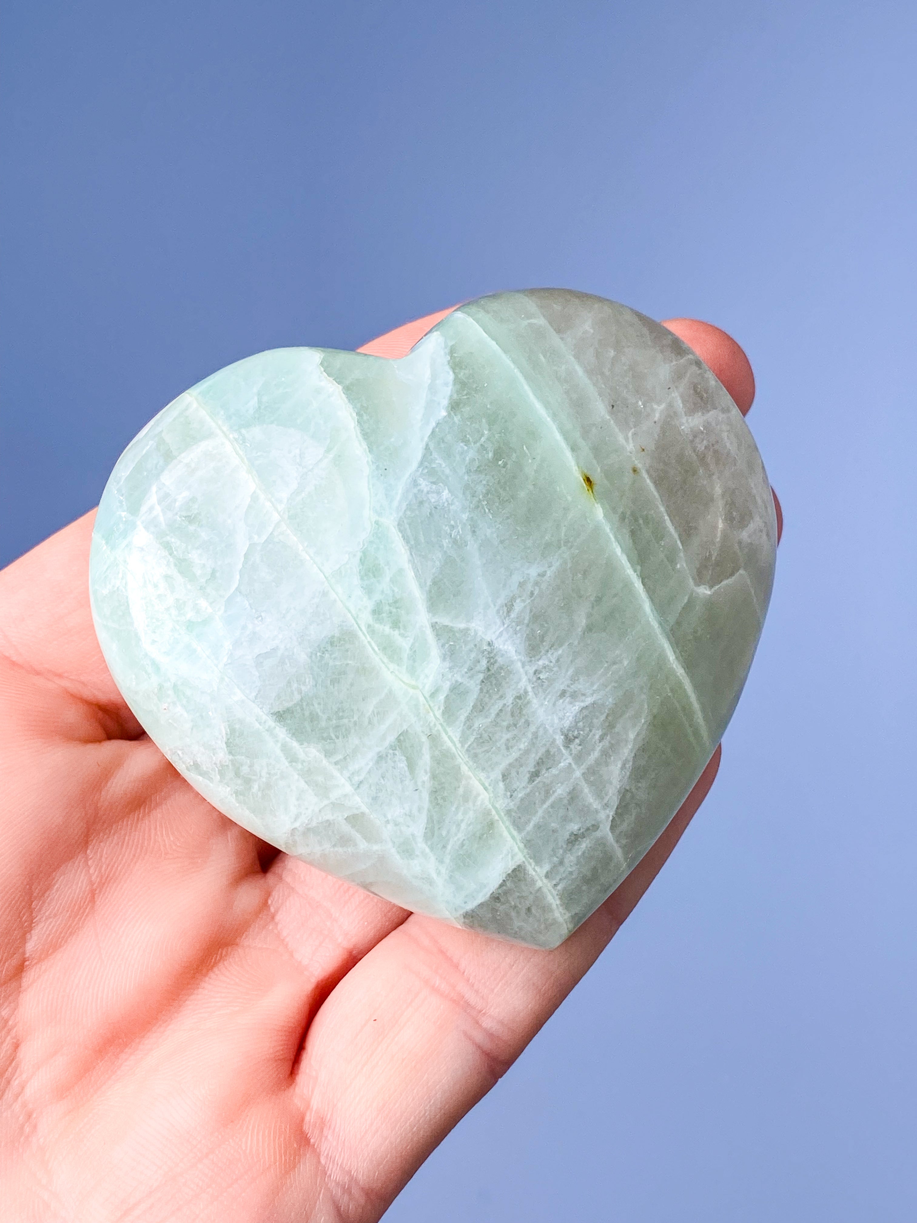 Grøn Månesten (Garnierit) Hjerte (Nr. 1)