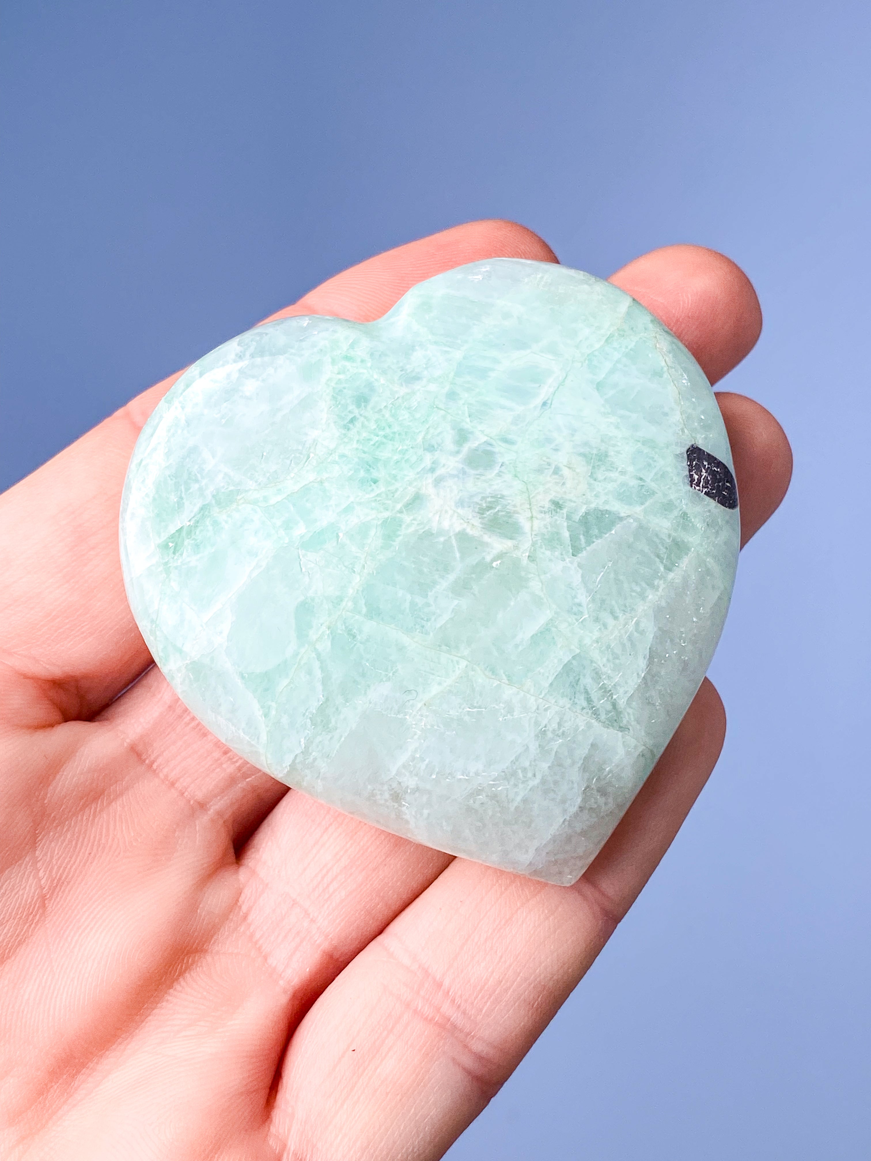 Grøn Månesten (Garnierit) Hjerte (Nr. 4)