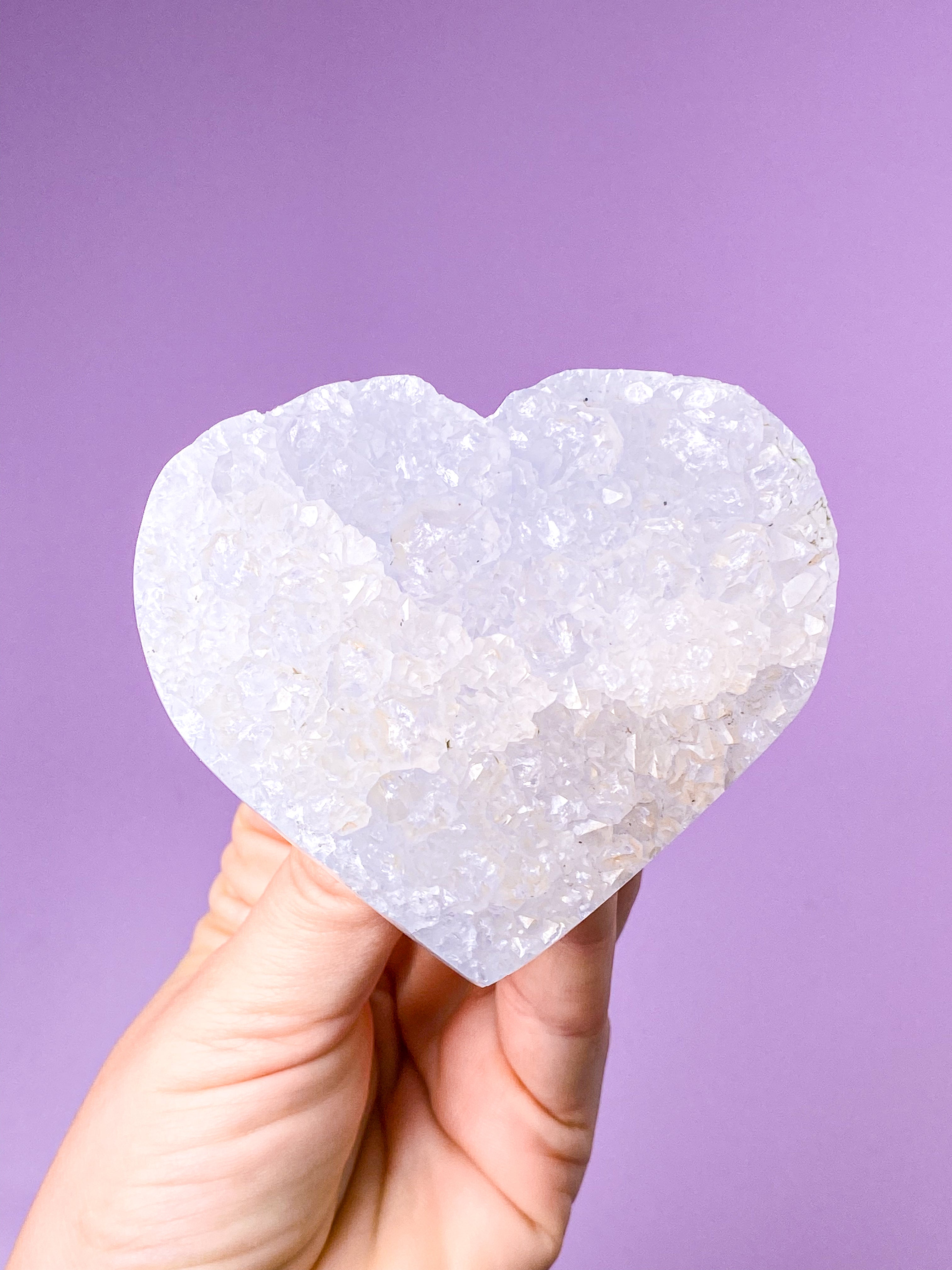 Stor Druzy Blonde Agat Hjerte (Nr. 9)