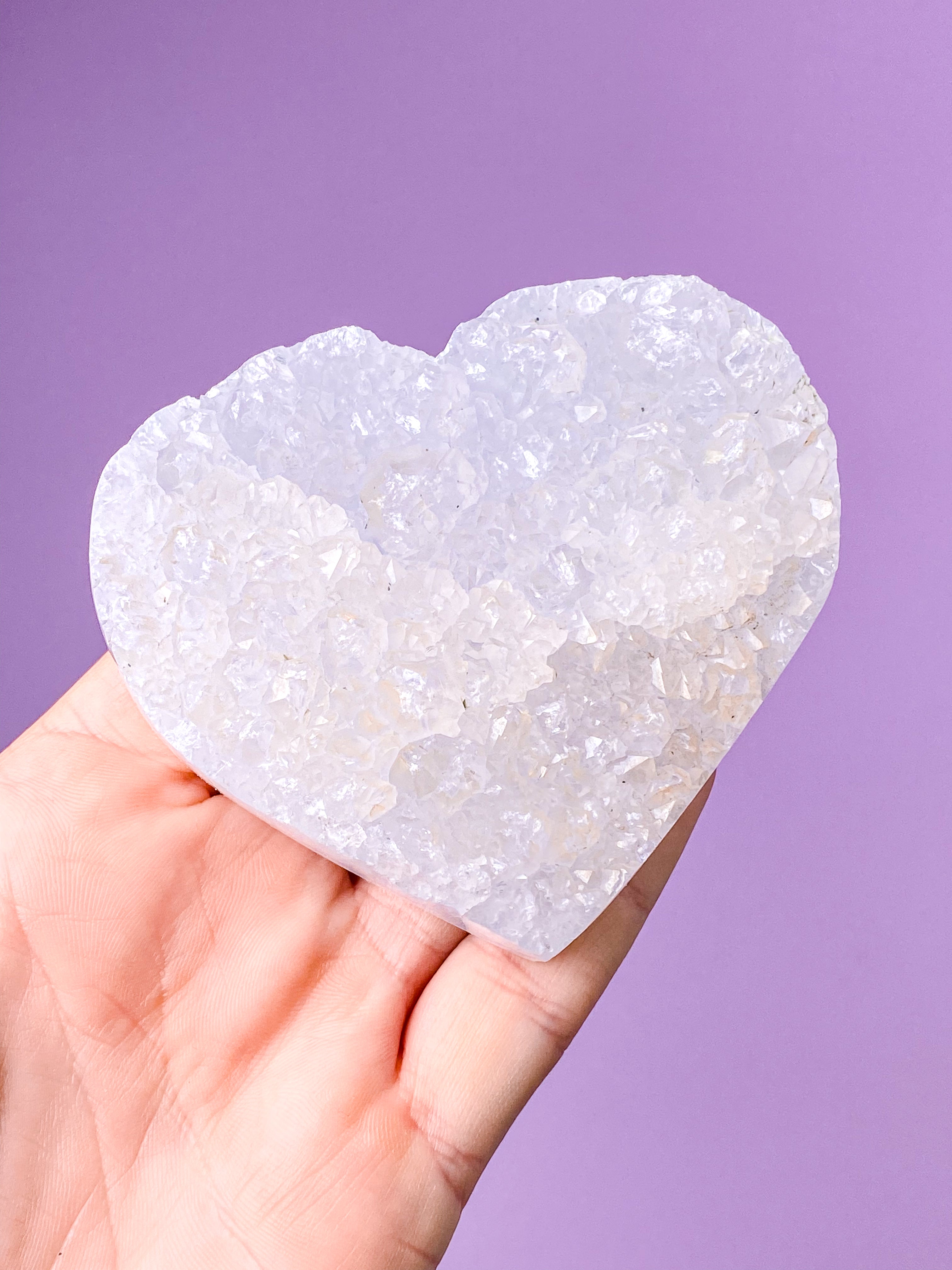 Stor Druzy Blonde Agat Hjerte (Nr. 9)