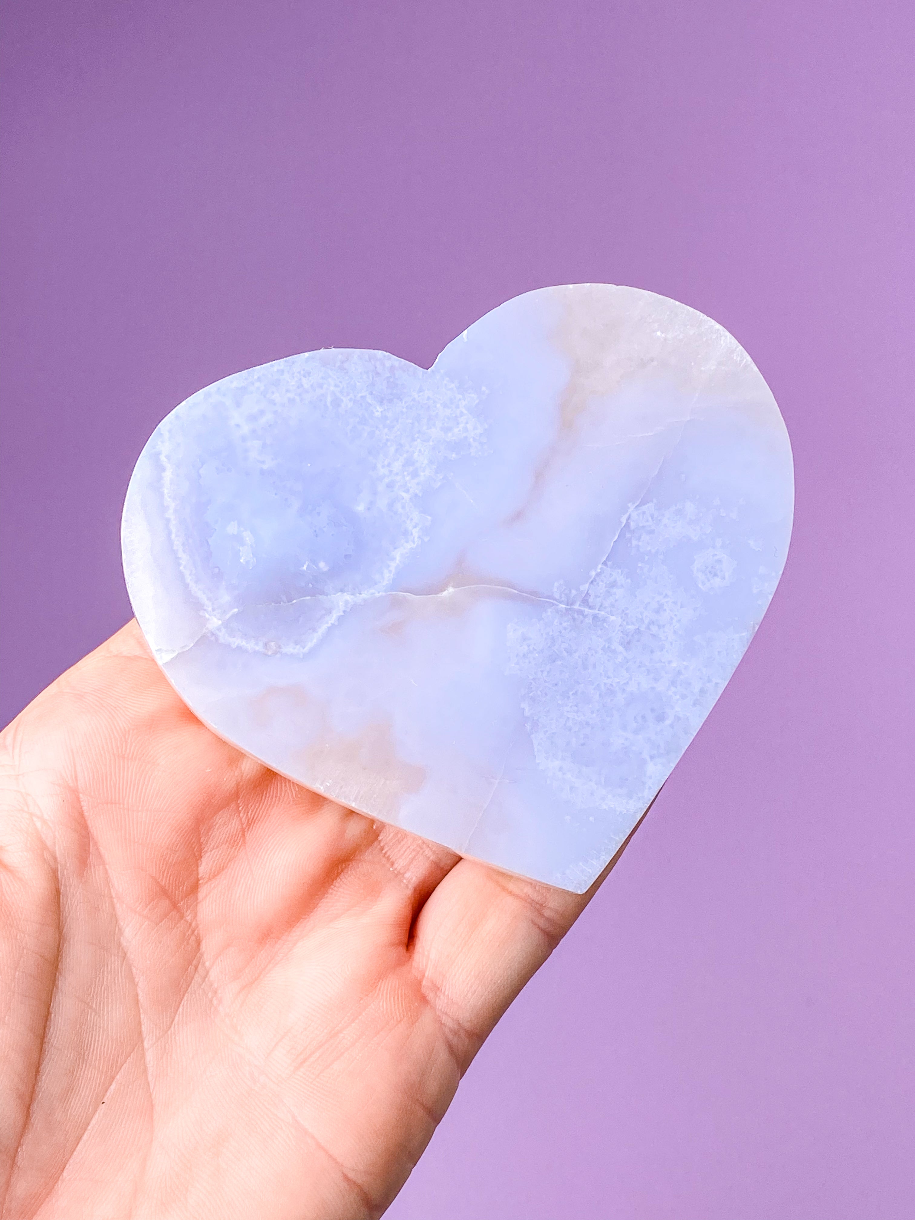 Stor Druzy Blonde Agat Hjerte (Nr. 9)