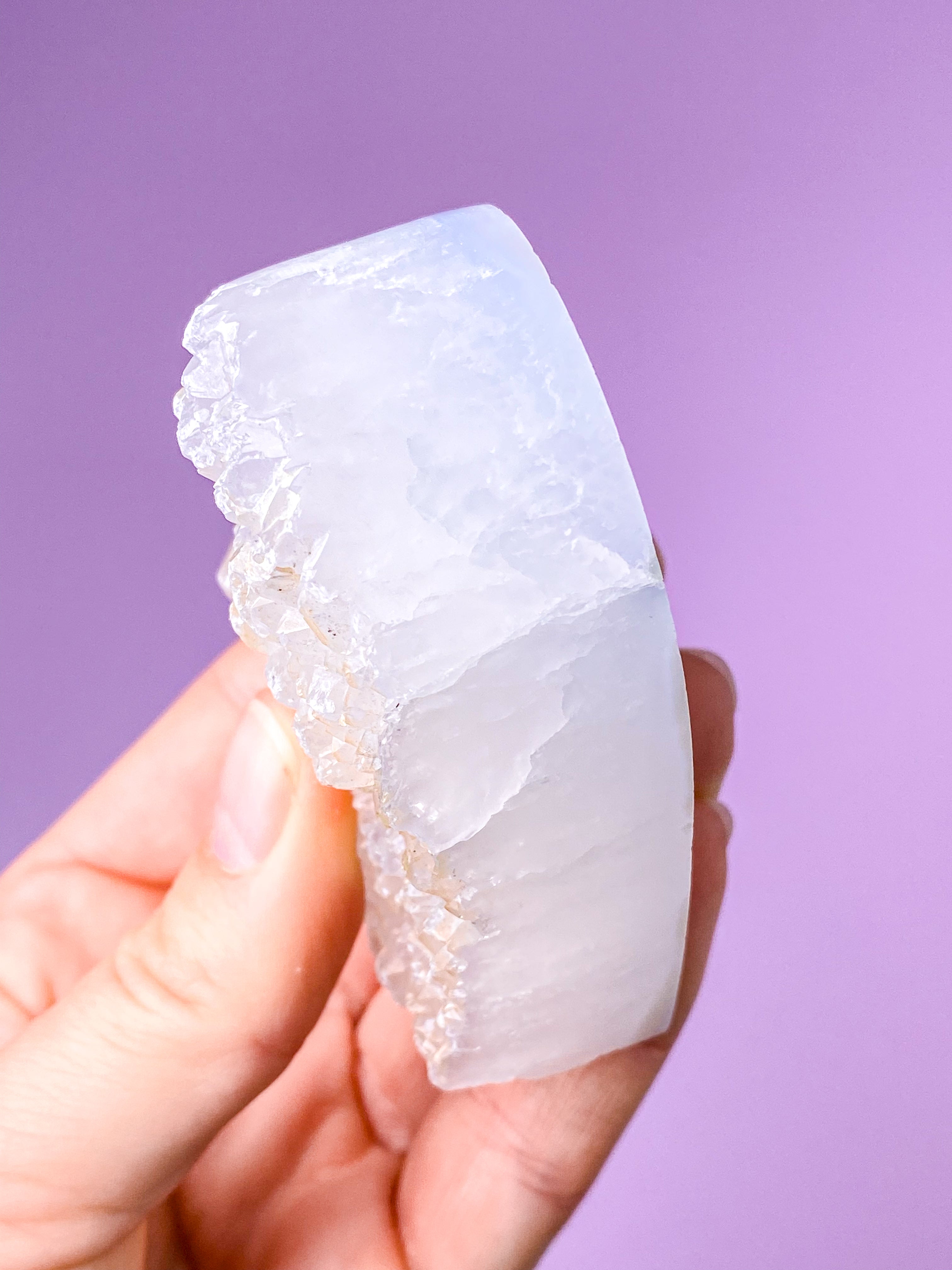 Stor Druzy Blonde Agat Hjerte (Nr. 9)