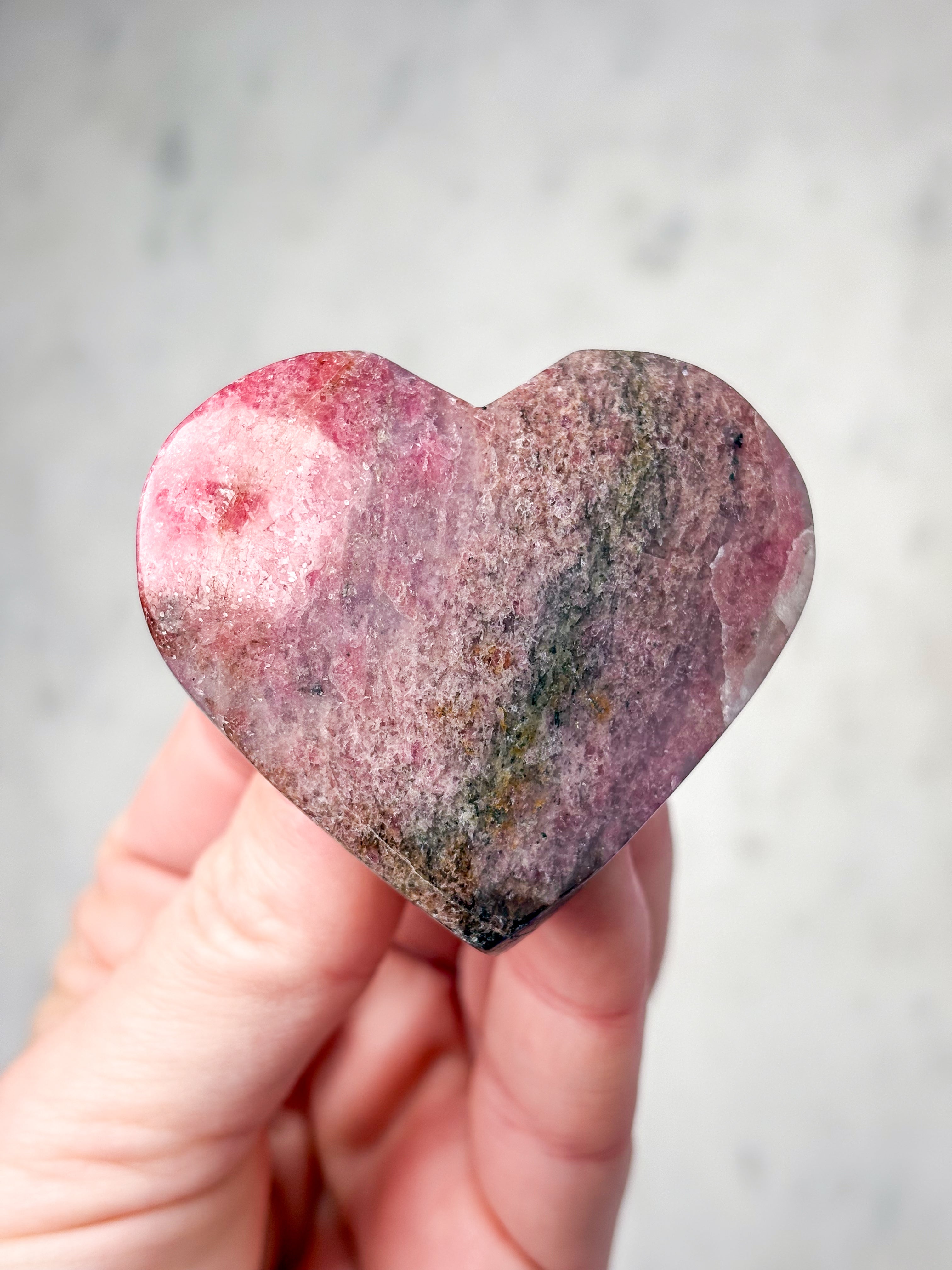 Rhodonit Kvarts Hjerte (Nr. 2)