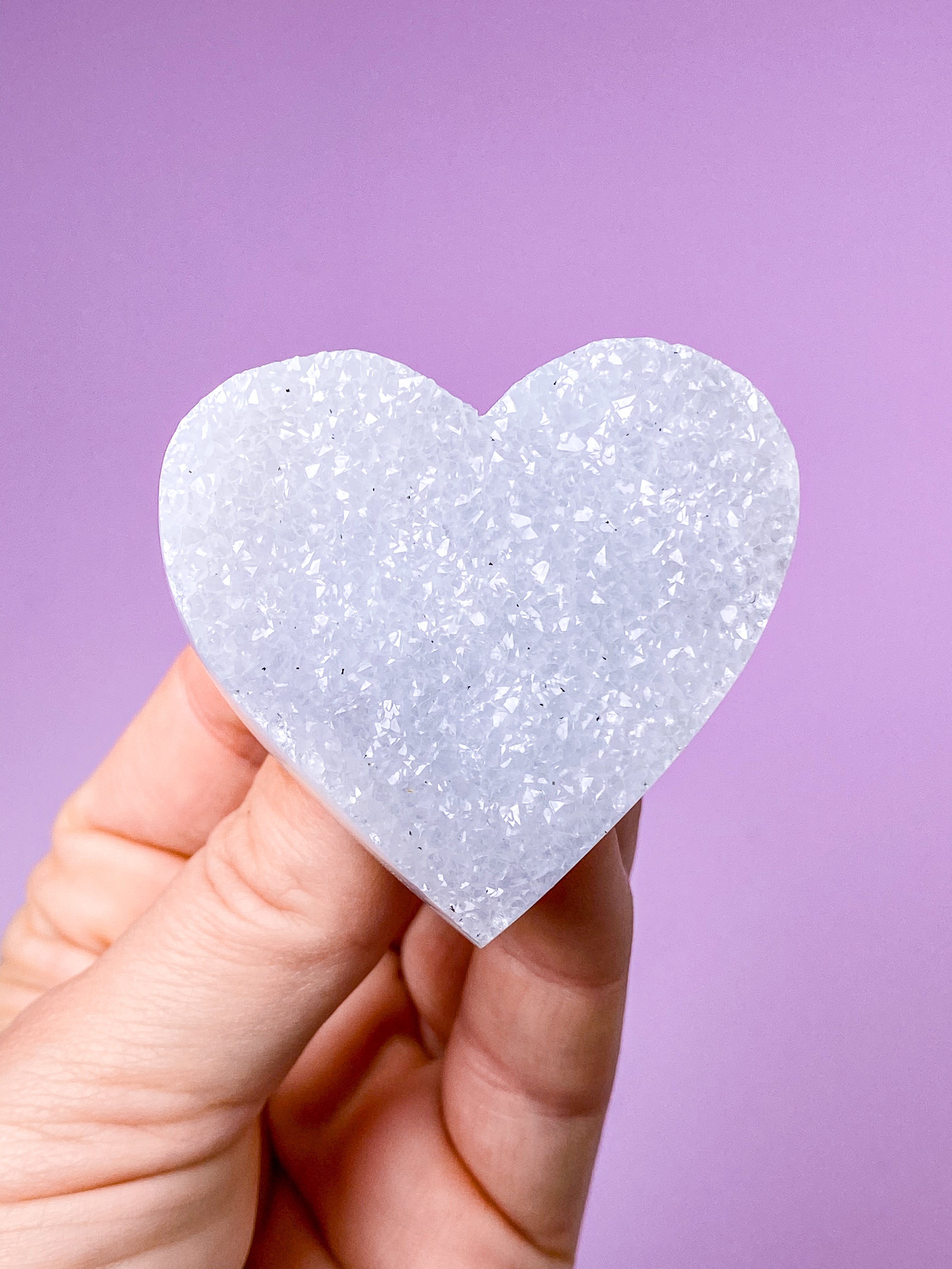 Druzy Blonde Agat Hjerte (Nr. 6)