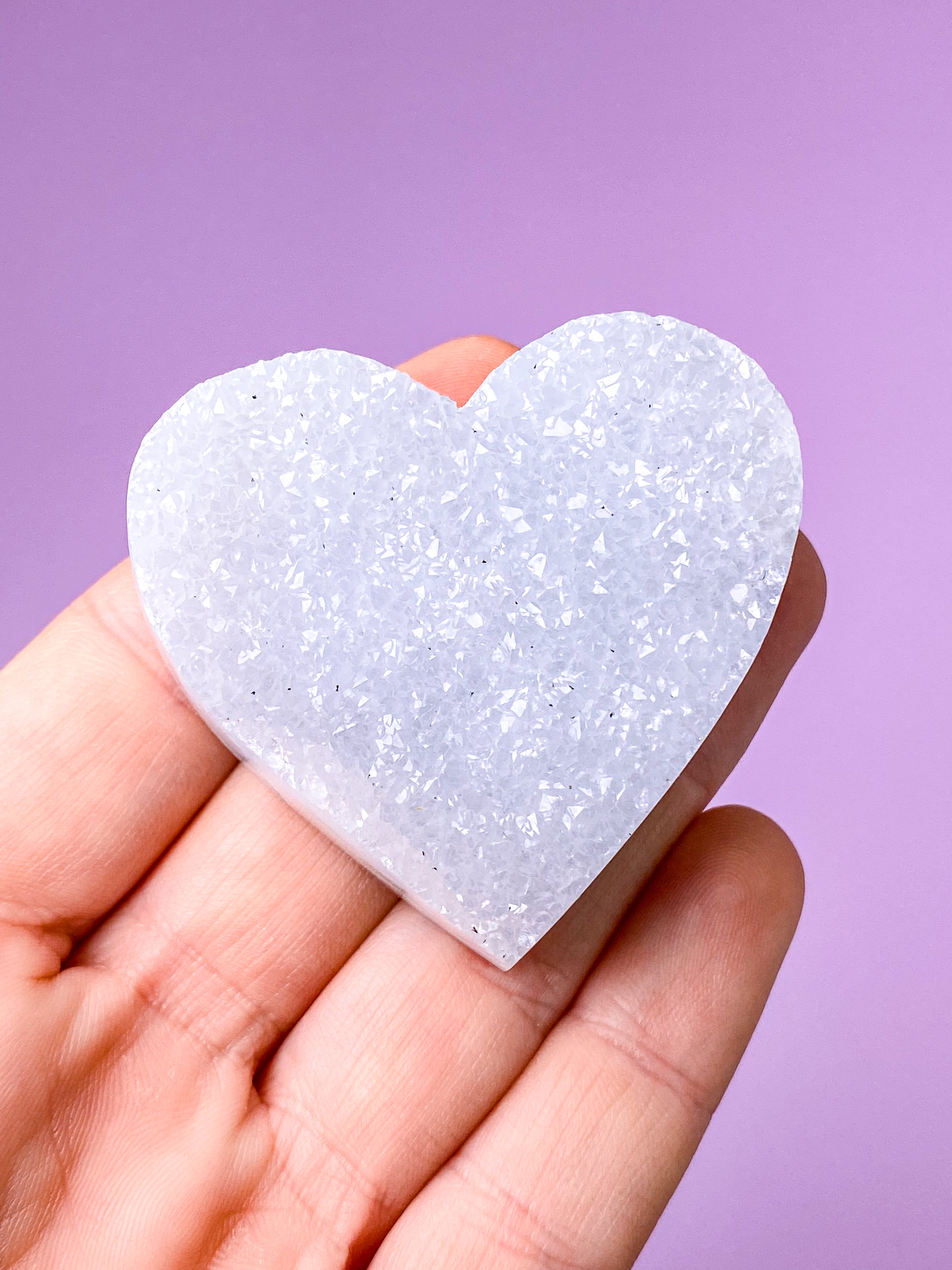 Druzy Blonde Agat Hjerte (Nr. 6)