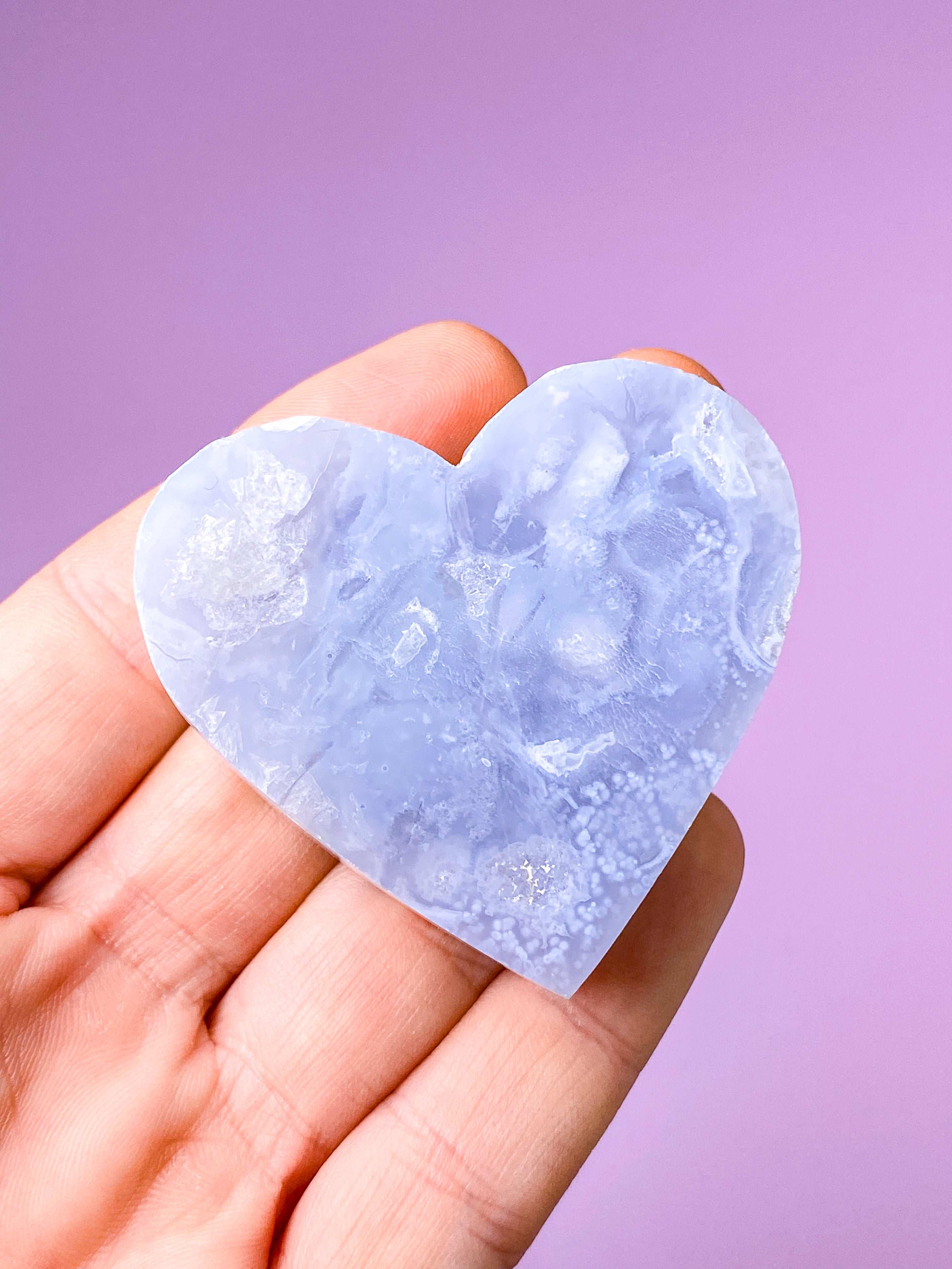 Druzy Blonde Agat Hjerte (Nr. 6)