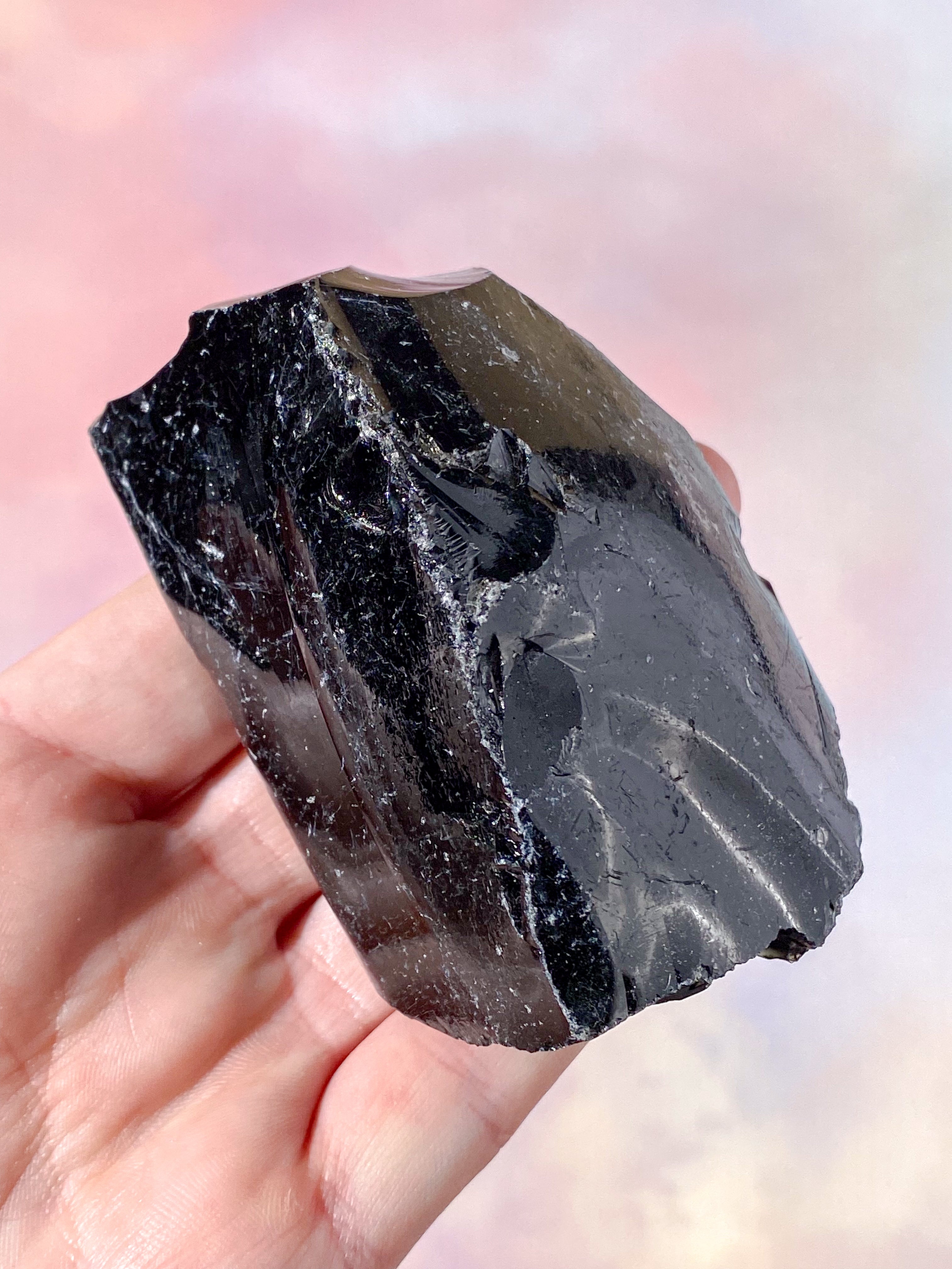 Rå Sort Obsidian (Nr. 1)