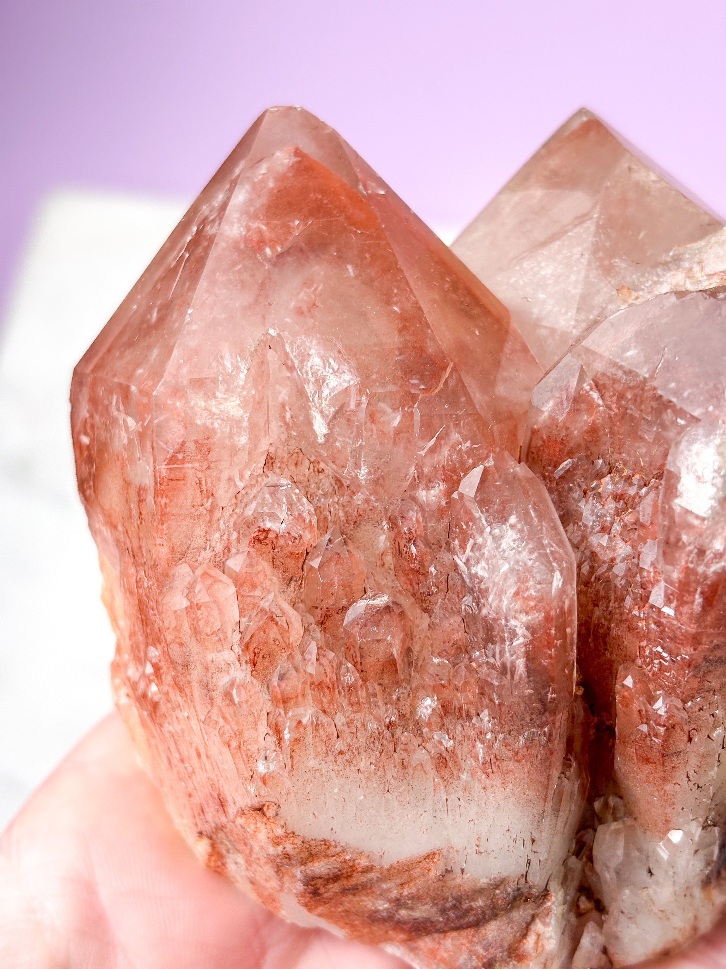 Rød Lithium Kvarts Klynge (Nr. 3)