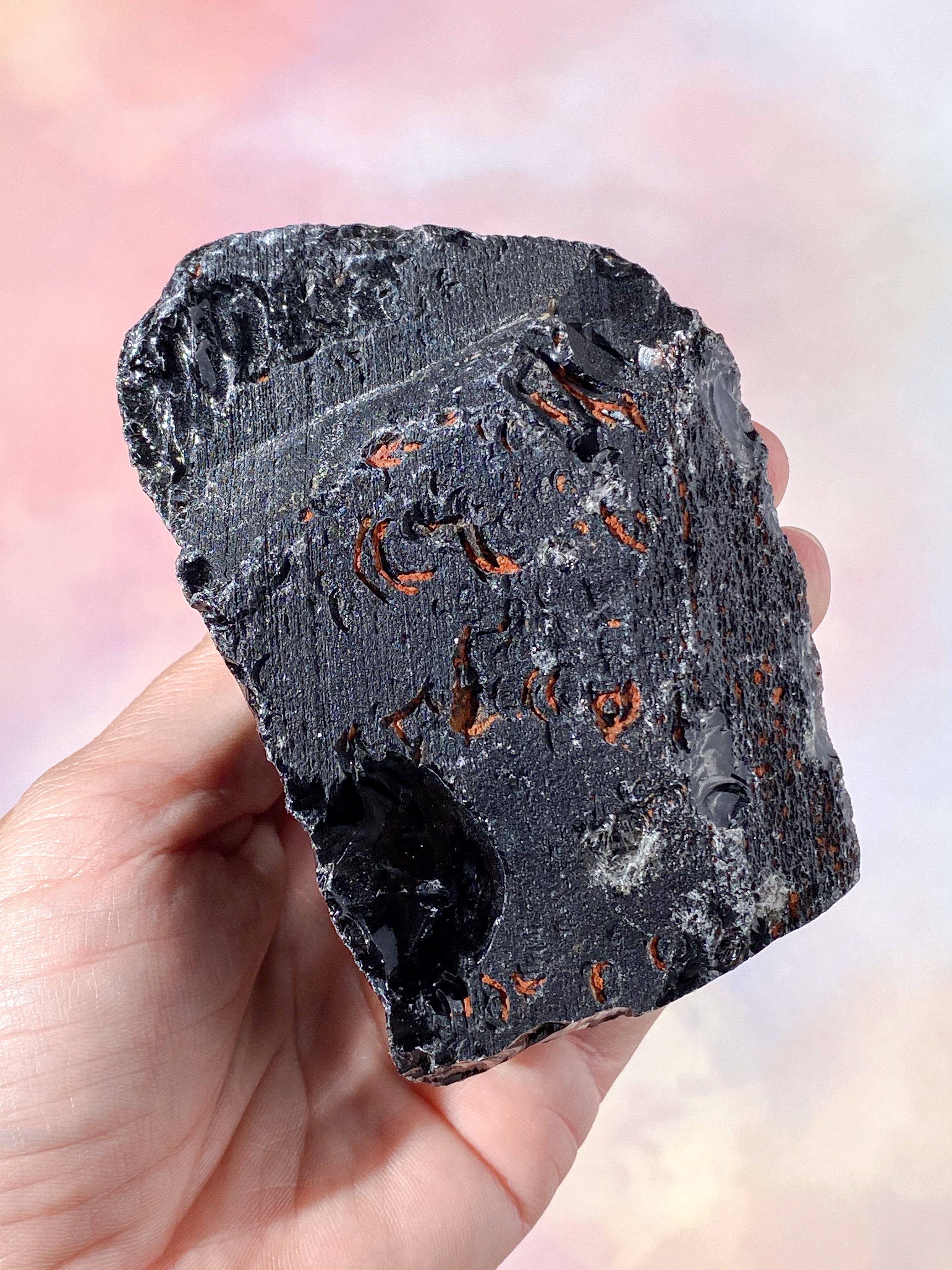 Rå Sort Obsidian (Nr. 4)