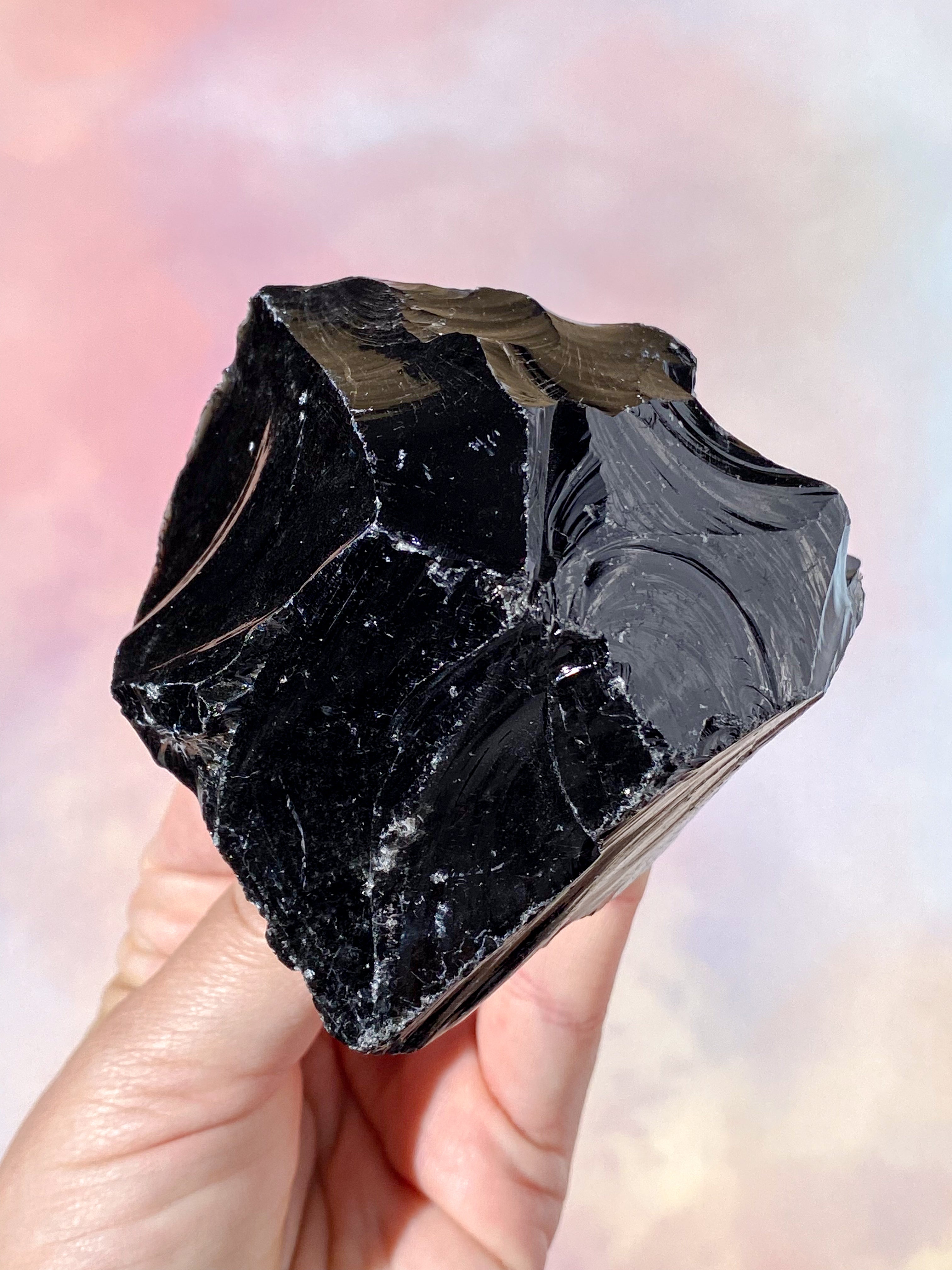 Rå Sort Obsidian (Nr. 5)