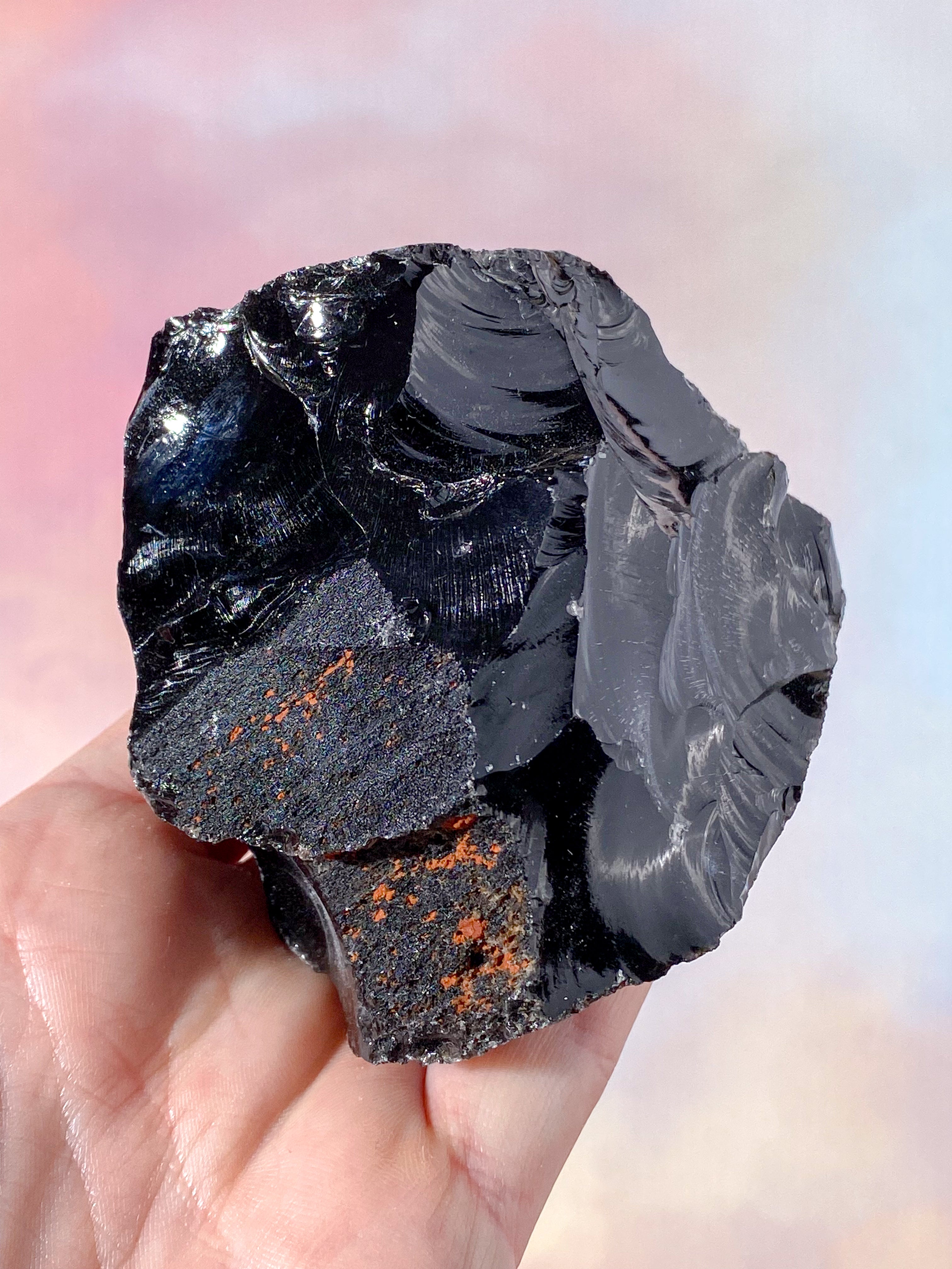 Rå Sort Obsidian (Nr. 5)