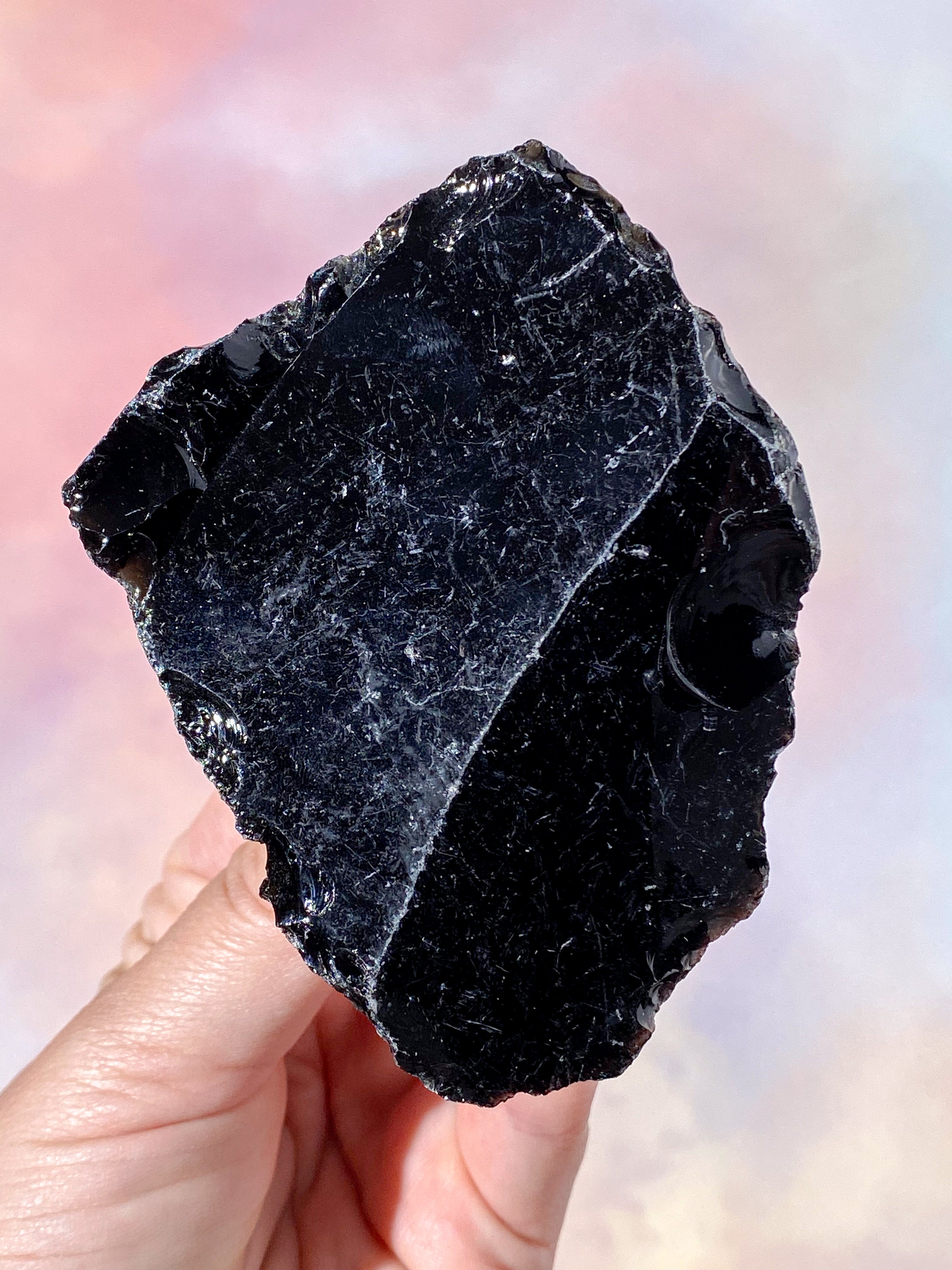 Rå Sort Obsidian (Nr. 6)
