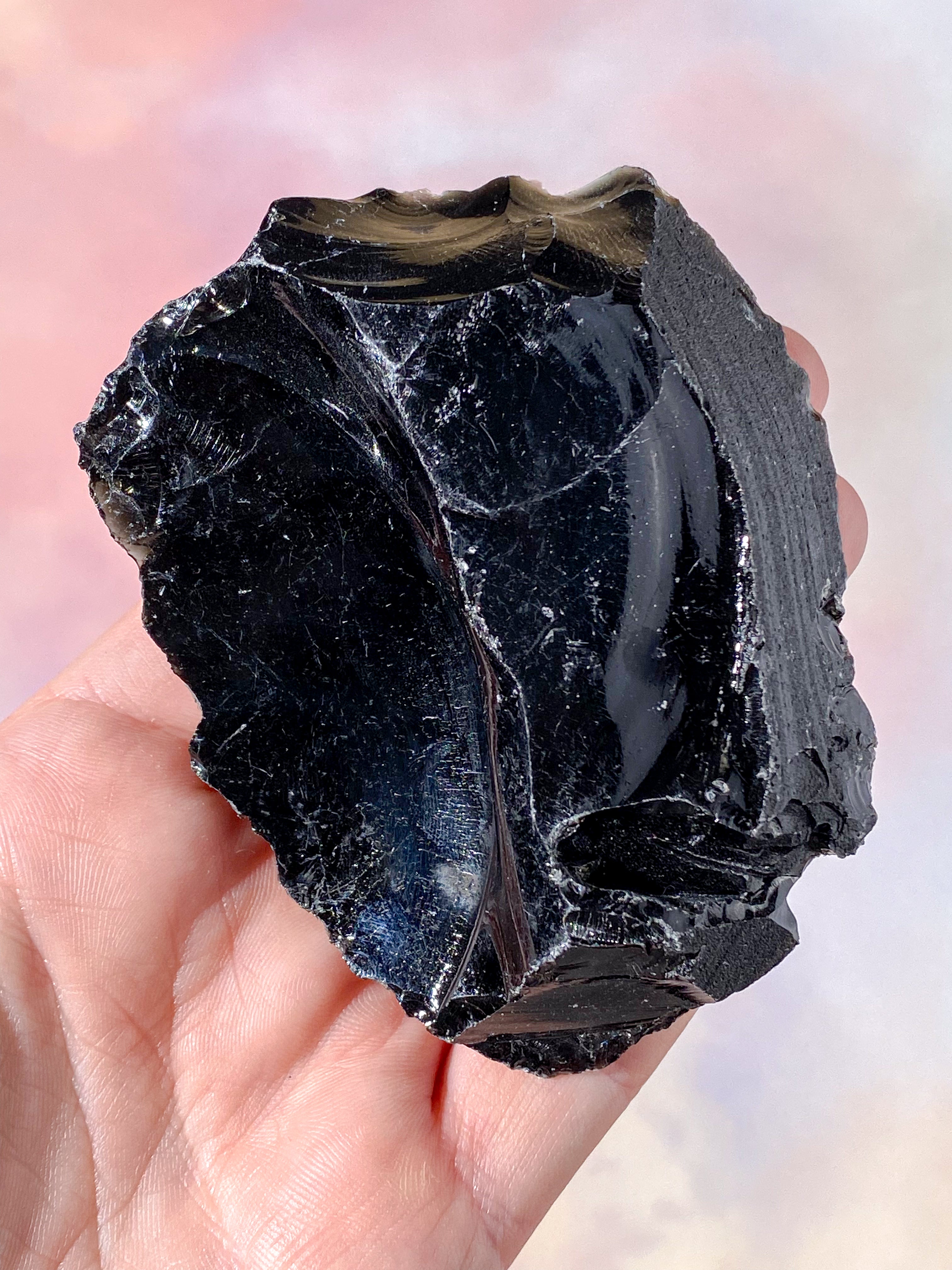 Rå Sort Obsidian (Nr. 7)