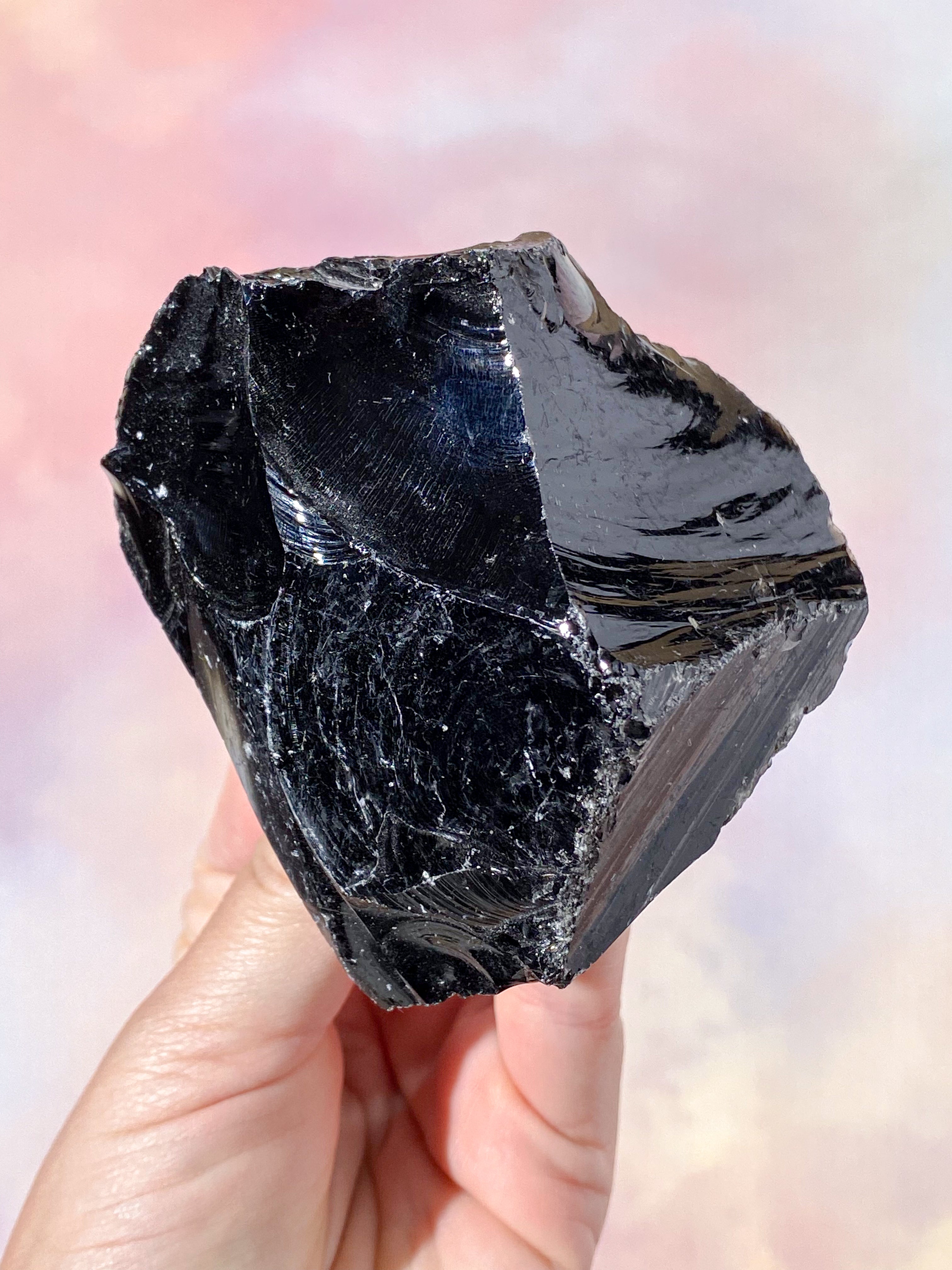 Rå Sort Obsidian (Nr. 8)