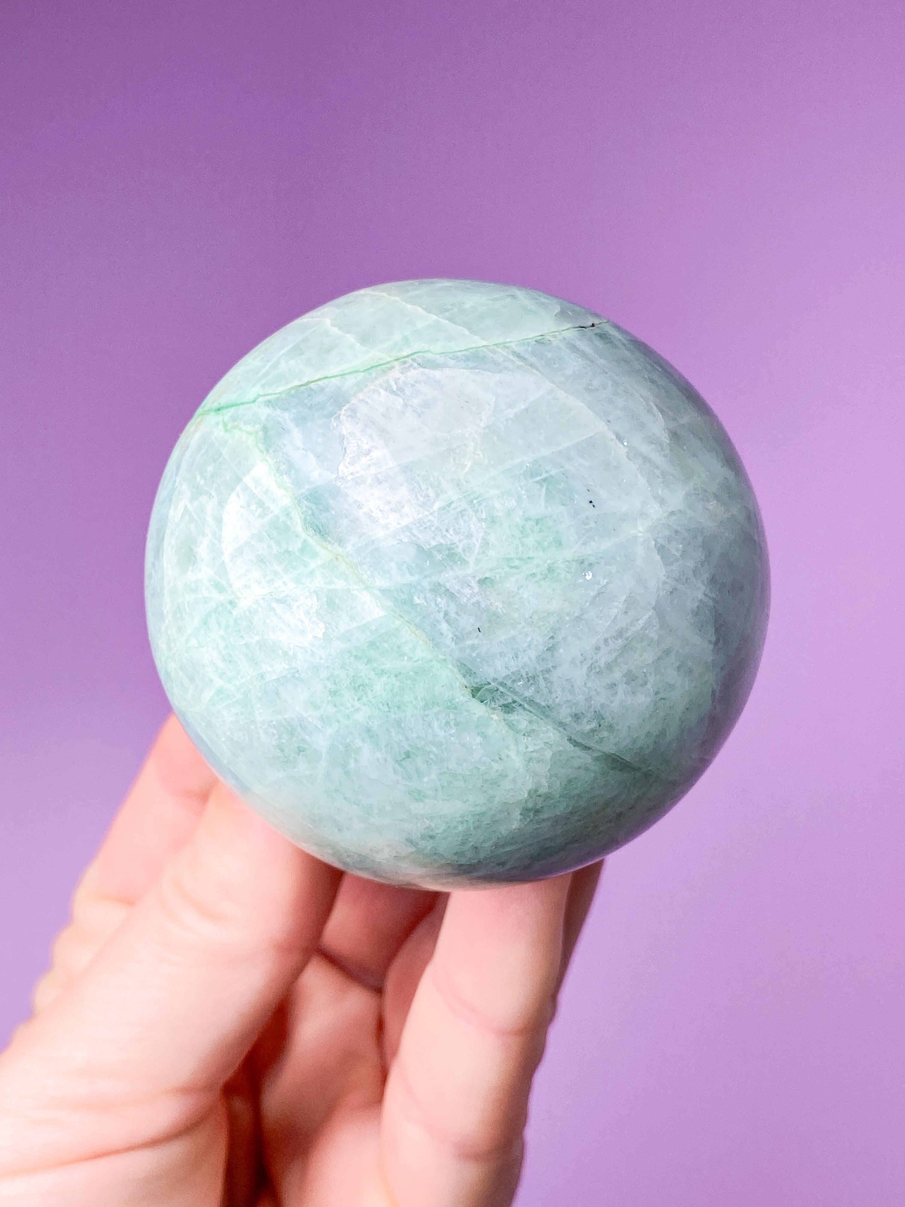 Grøn Månesten (Garnierit) Kugle (Nr. 1)