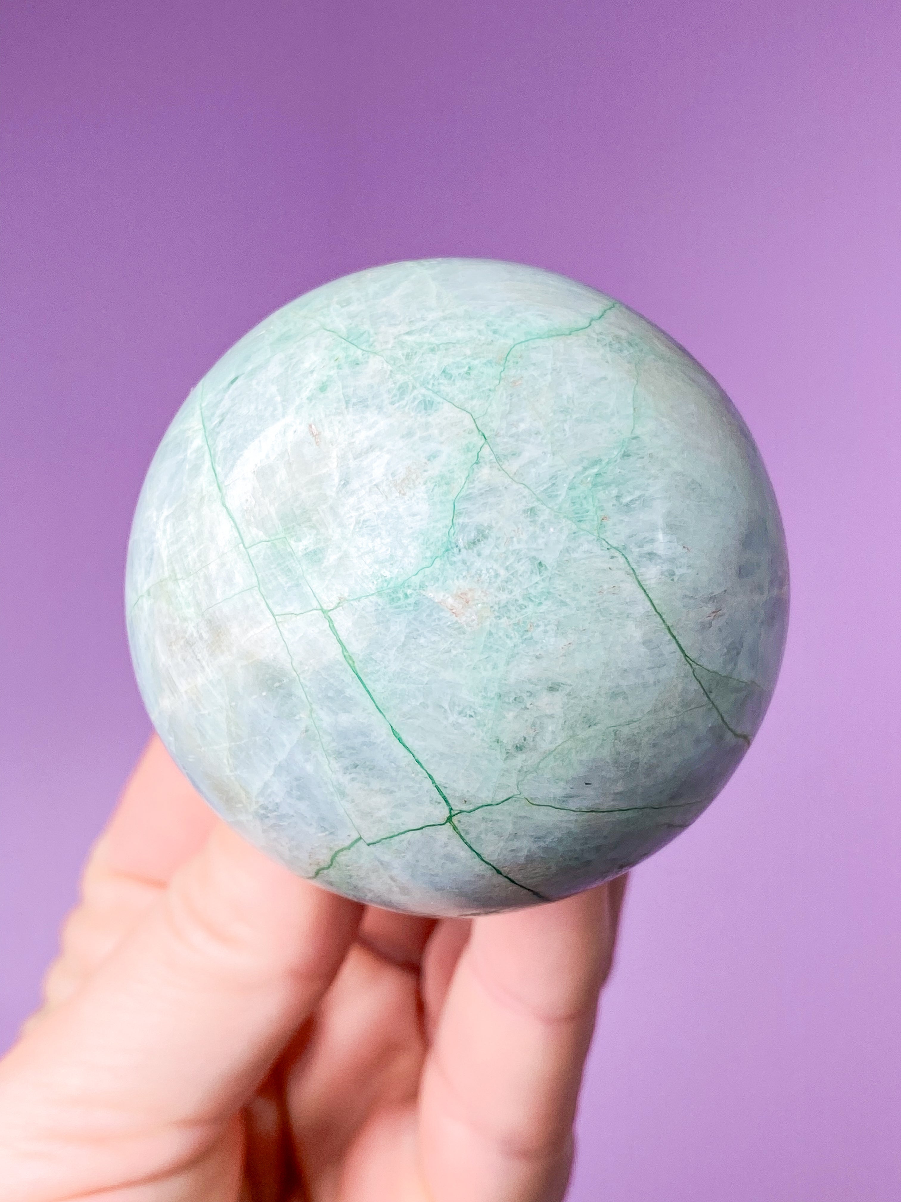 Grøn Månesten (Garnierit) Kugle (Nr. 2)