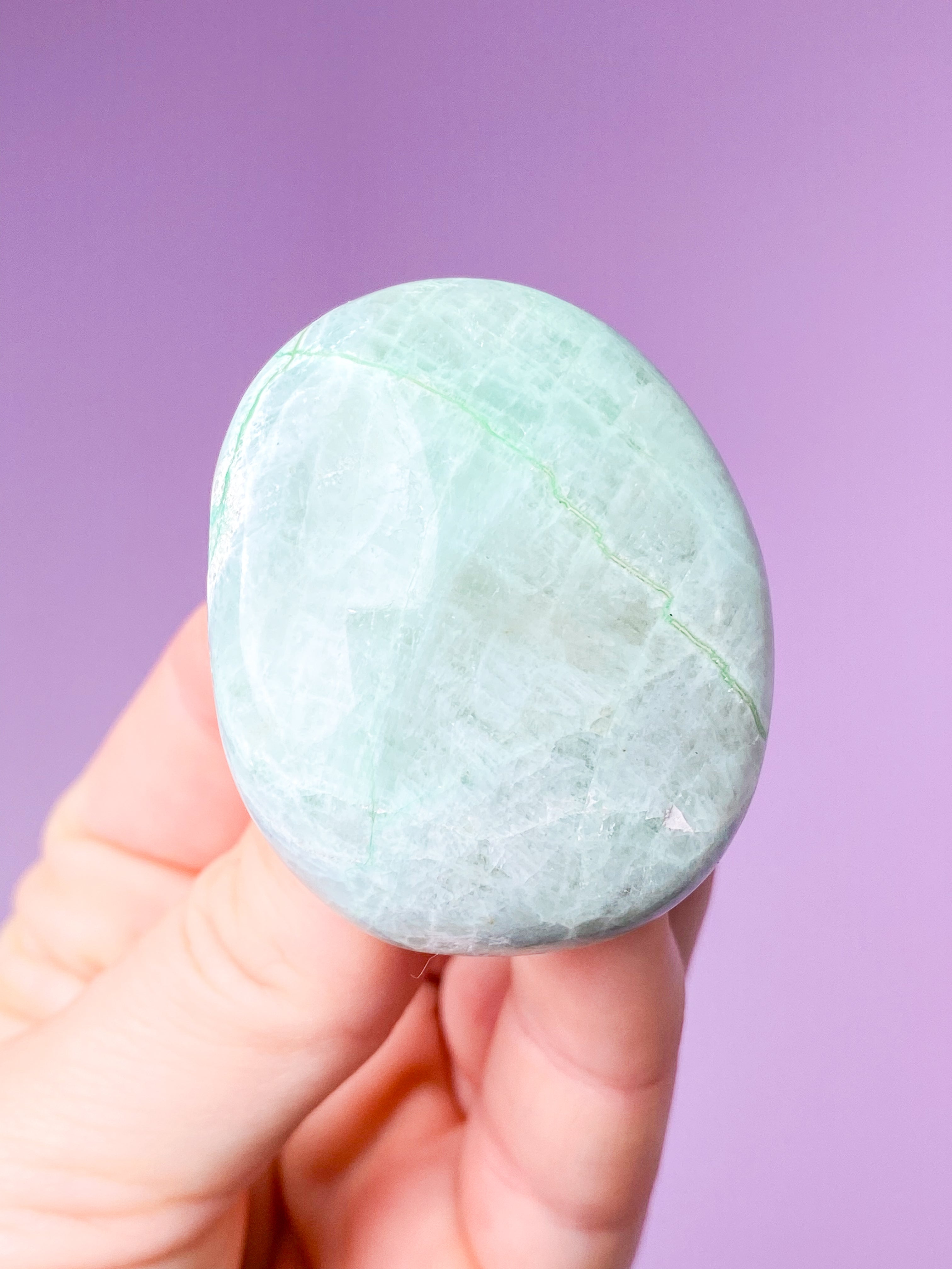 Grøn Månesten (Garnierit) Palmstone (Nr. 5)