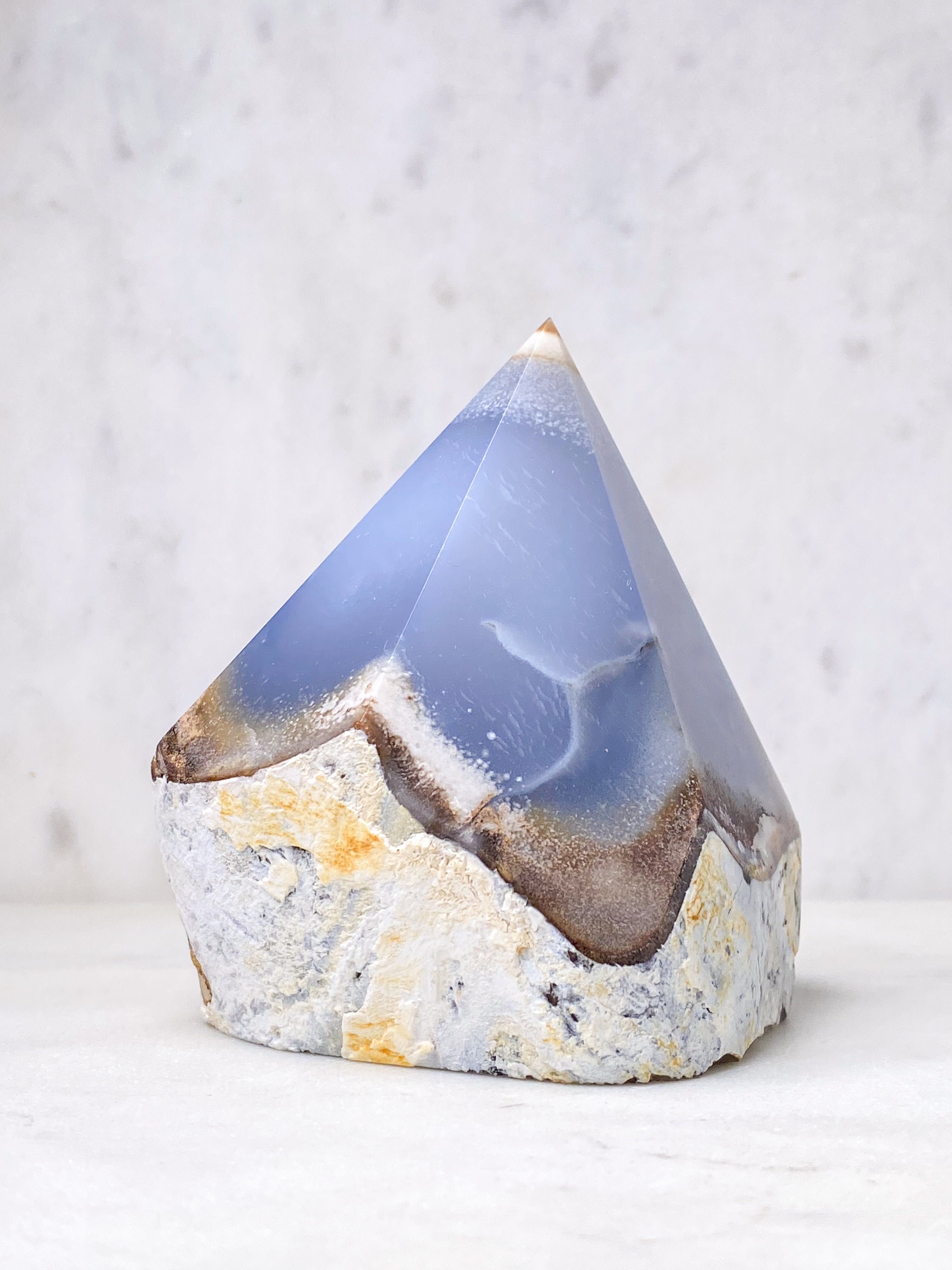 Blå Chalcedon Semi Poleret Spids (Nr. 4)