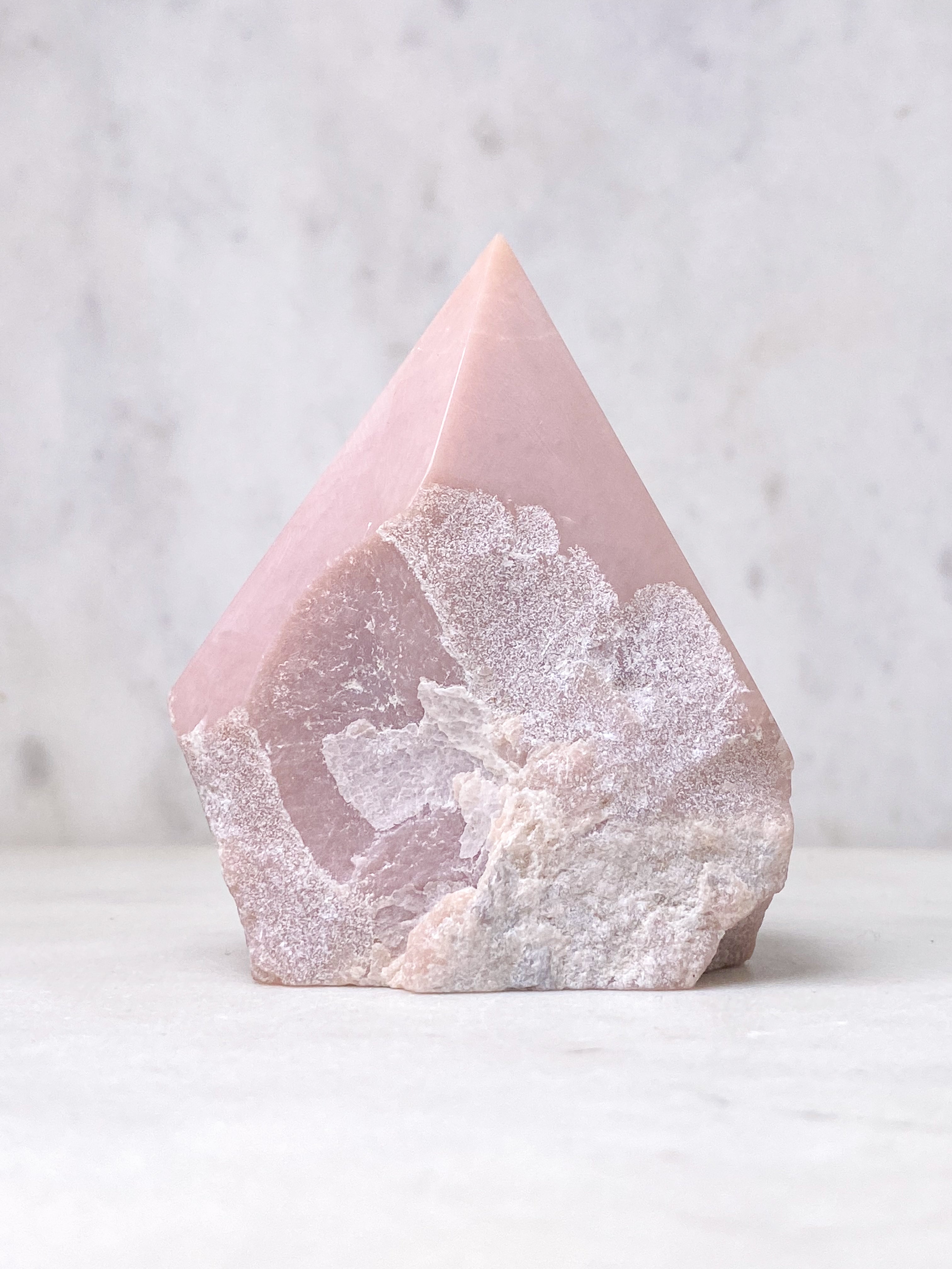 Pink Opal Med Semipoleret Spids (Nr. 1)