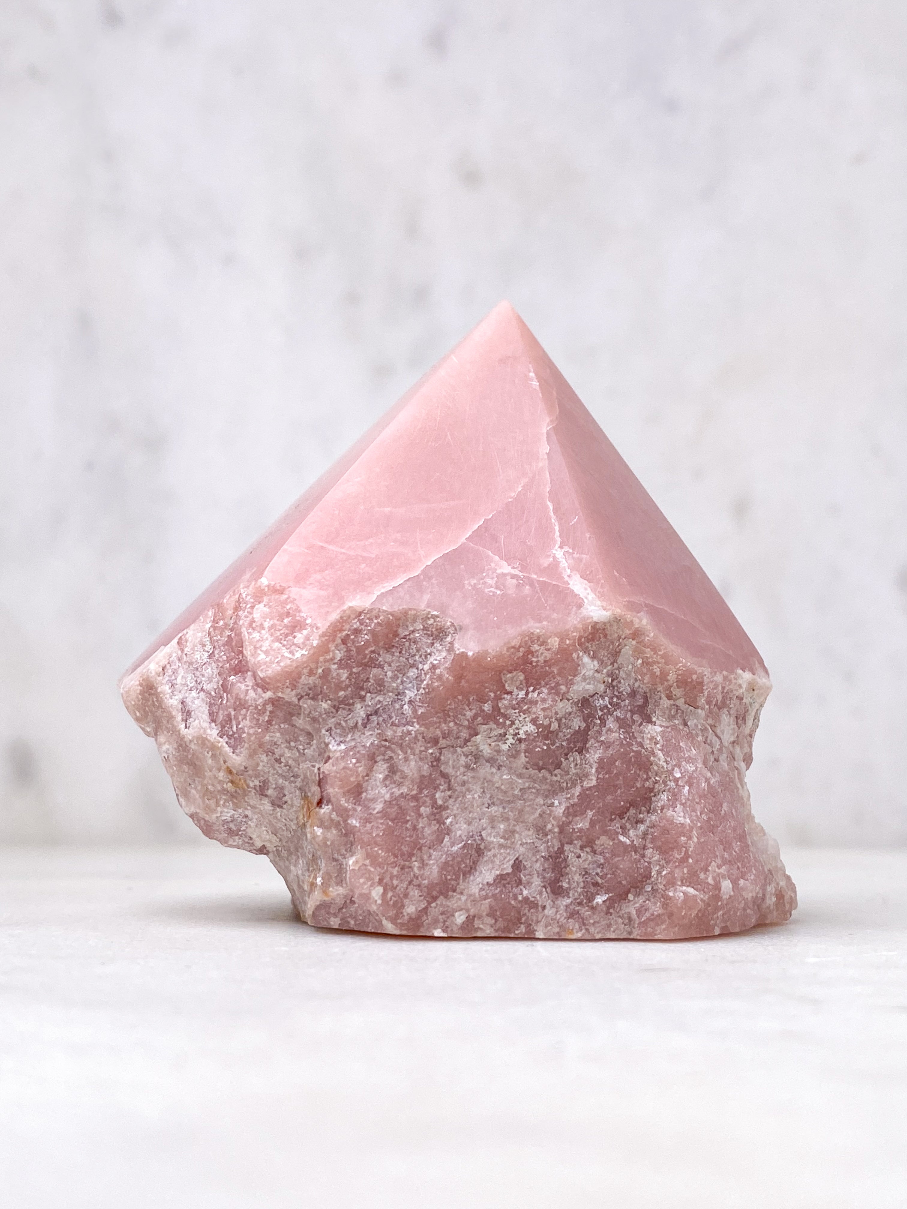 Pink Opal Med Semipoleret Spids (Nr. 3)